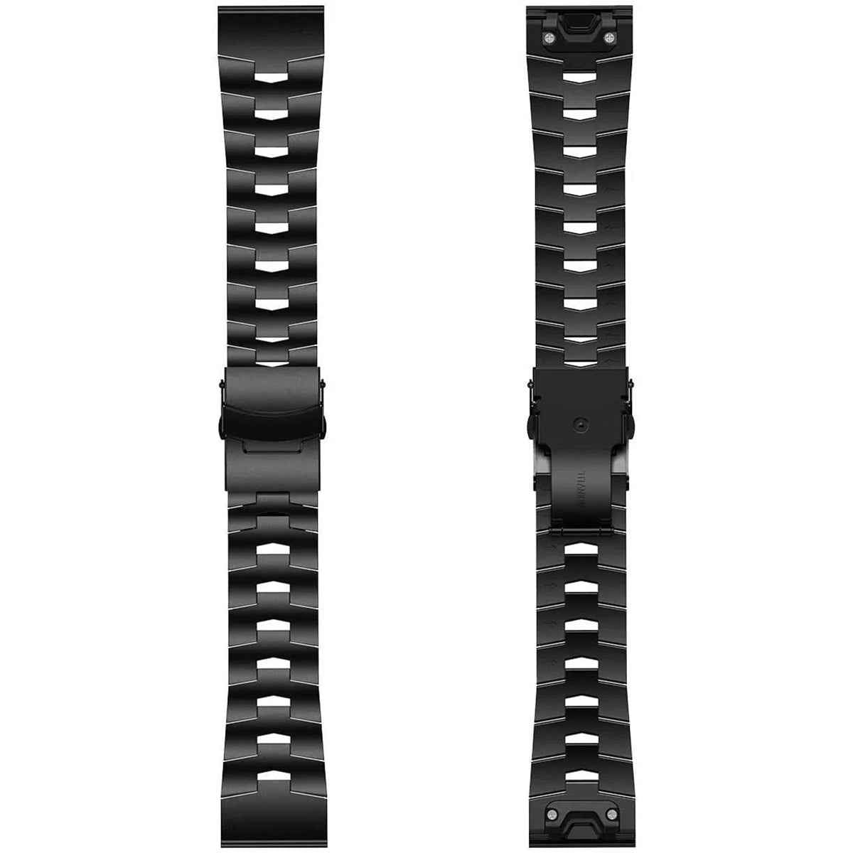 For Garmin Fenix 6 / 5 / Forerunner 935 / 945 Titanium Alloy Metal Watch Strap Quick Release Wrist Band Replacement - Black