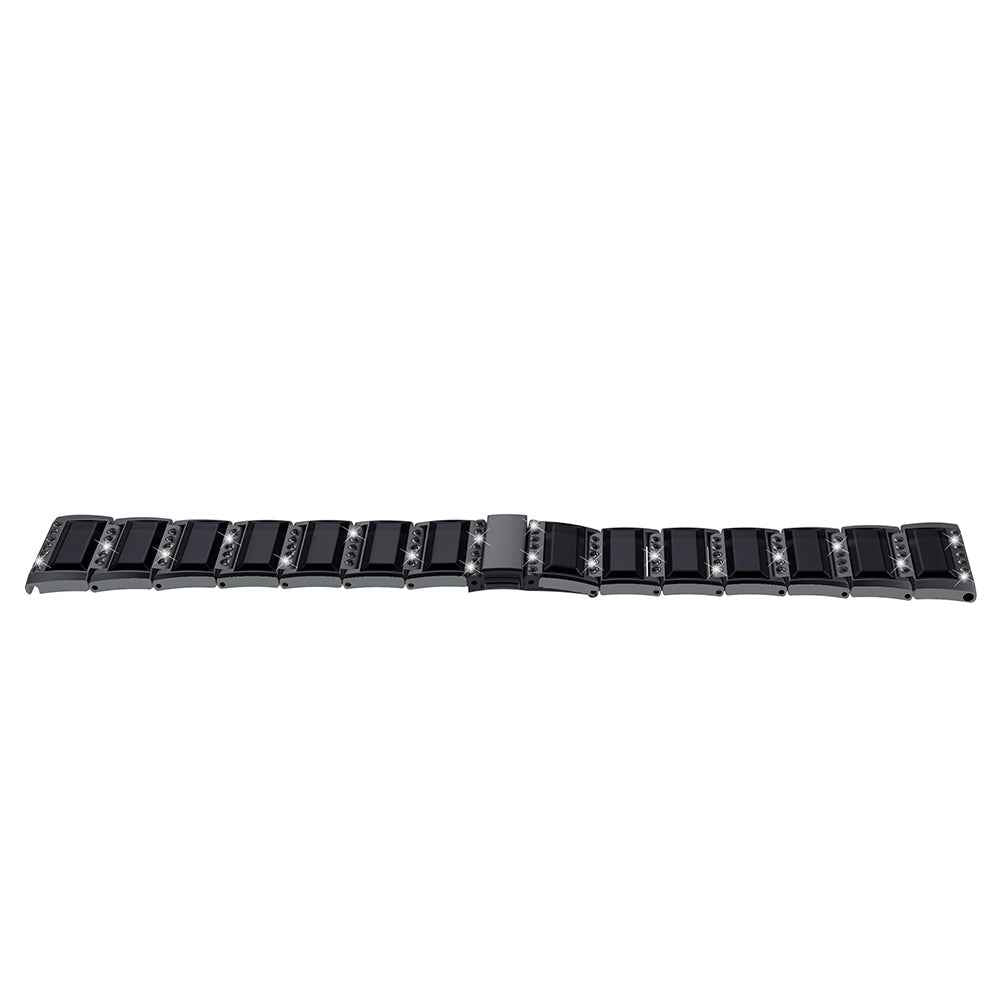 Rhinestone Synthetic Jade Decor Stainless Steel Smart Watch Strap Band Replacement for Apple Watch Ultra 49mm / Series 8 45mm / 7 45mm / Watch Series 6 / SE 44mm / SE (2022) 44mm / 5 / 4 44mm / Watch Series 3 / 2 / 1 42mm - Black / Black