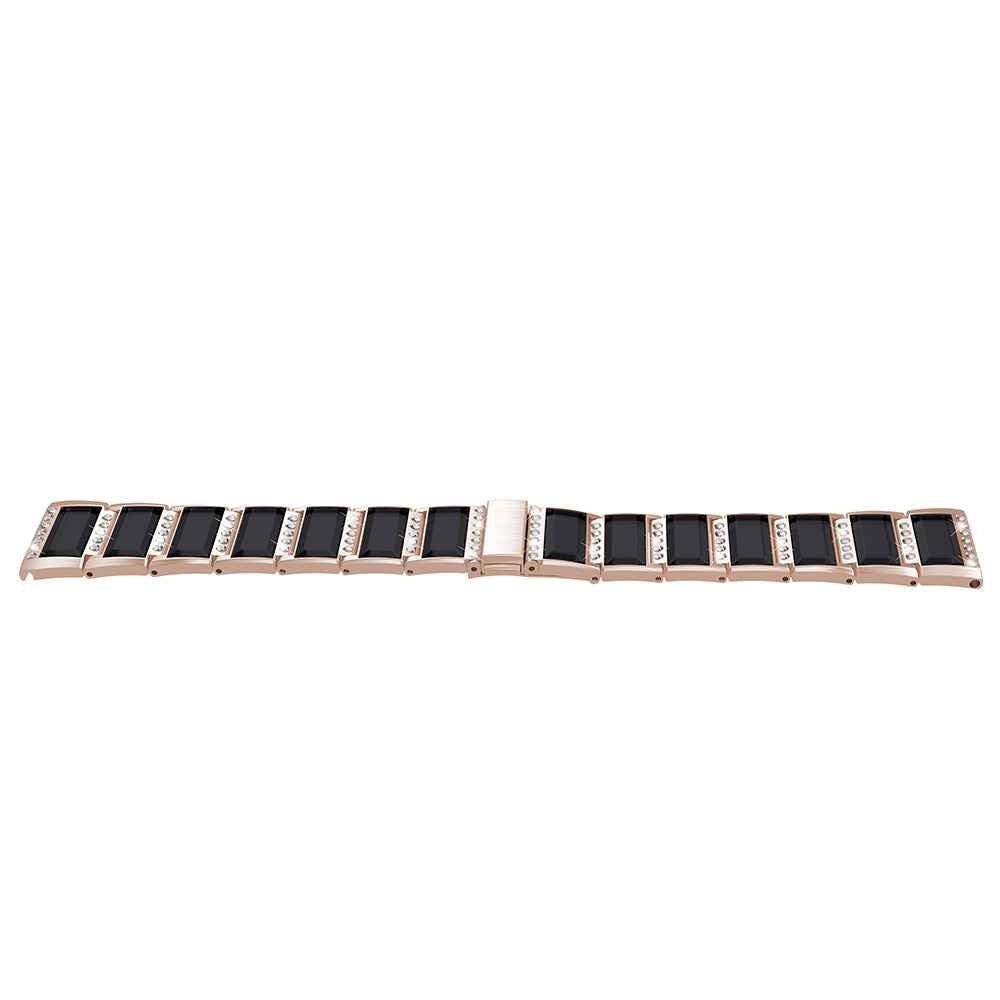 Rhinestone Synthetic Jade Decor Stainless Steel Smart Watch Strap Band Replacement for Apple Watch Ultra 49mm / Series 8 45mm / 7 45mm / Watch Series 6 / SE 44mm / SE (2022) 44mm / 5 / 4 44mm / Watch Series 3 / 2 / 1 42mm - Gold / Black