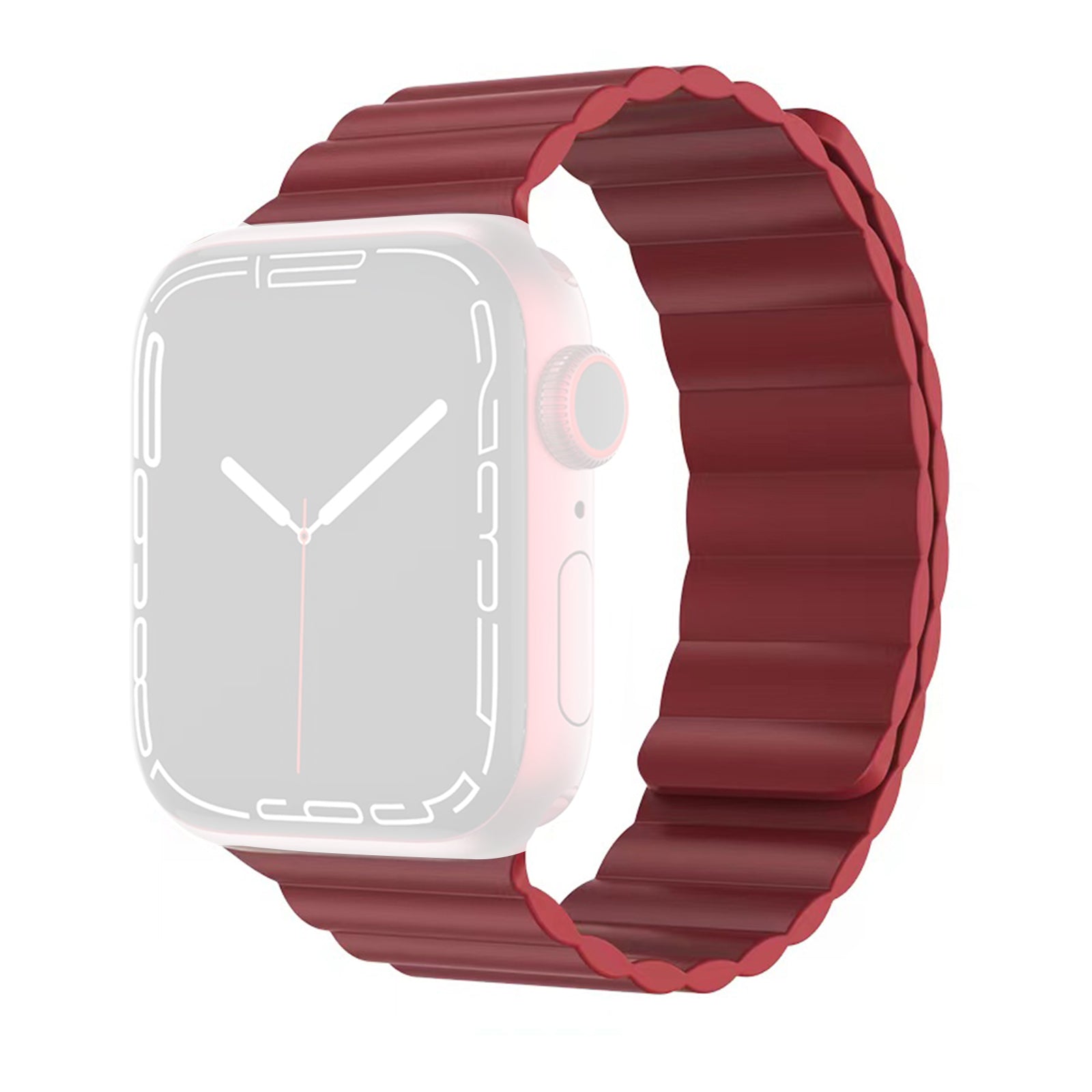 MUTURAL Modi Series Sweatproof Silicone Watch Band Adjustable Magnetic Wrist Strap for Apple Watch Series 8 41mm / Series 7 41mm / 6 / 5 / 4 / SE / SE(2022) 40mm / 3 / 2 / 1 38mm - Red - UNIQBUY