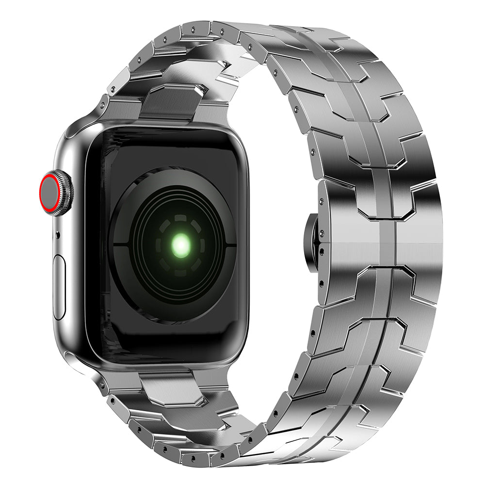 Smart Watch Stainless Steel Strap Metal Watchband for Apple Watch Ultra 49mm / Series 8 45mm / 7 45mm / Watch Series 6 / SE 44mm / SE (2022) 44mm / 5 / 4 44mm / Watch Series 3 / 2 / 1 42mm - Silver - UNIQBUY