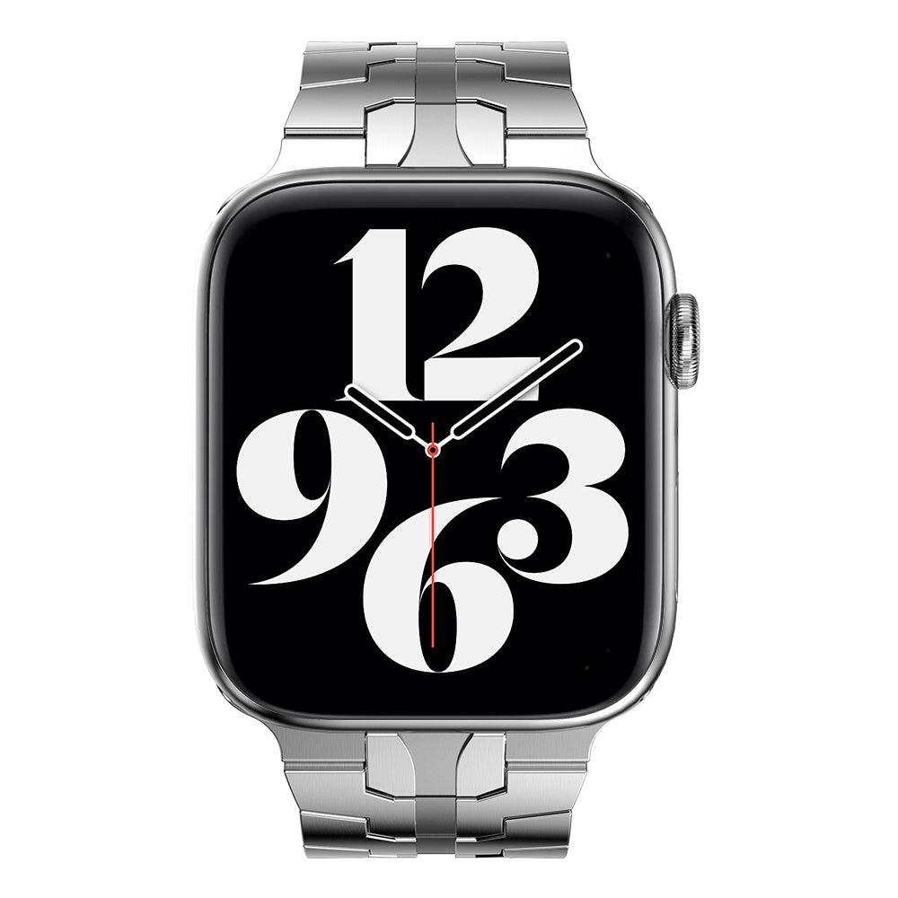 Smart Watch Stainless Steel Strap Metal Watchband for Apple Watch Ultra 49mm / Series 8 45mm / 7 45mm / Watch Series 6 / SE 44mm / SE (2022) 44mm / 5 / 4 44mm / Watch Series 3 / 2 / 1 42mm - Silver - UNIQBUY