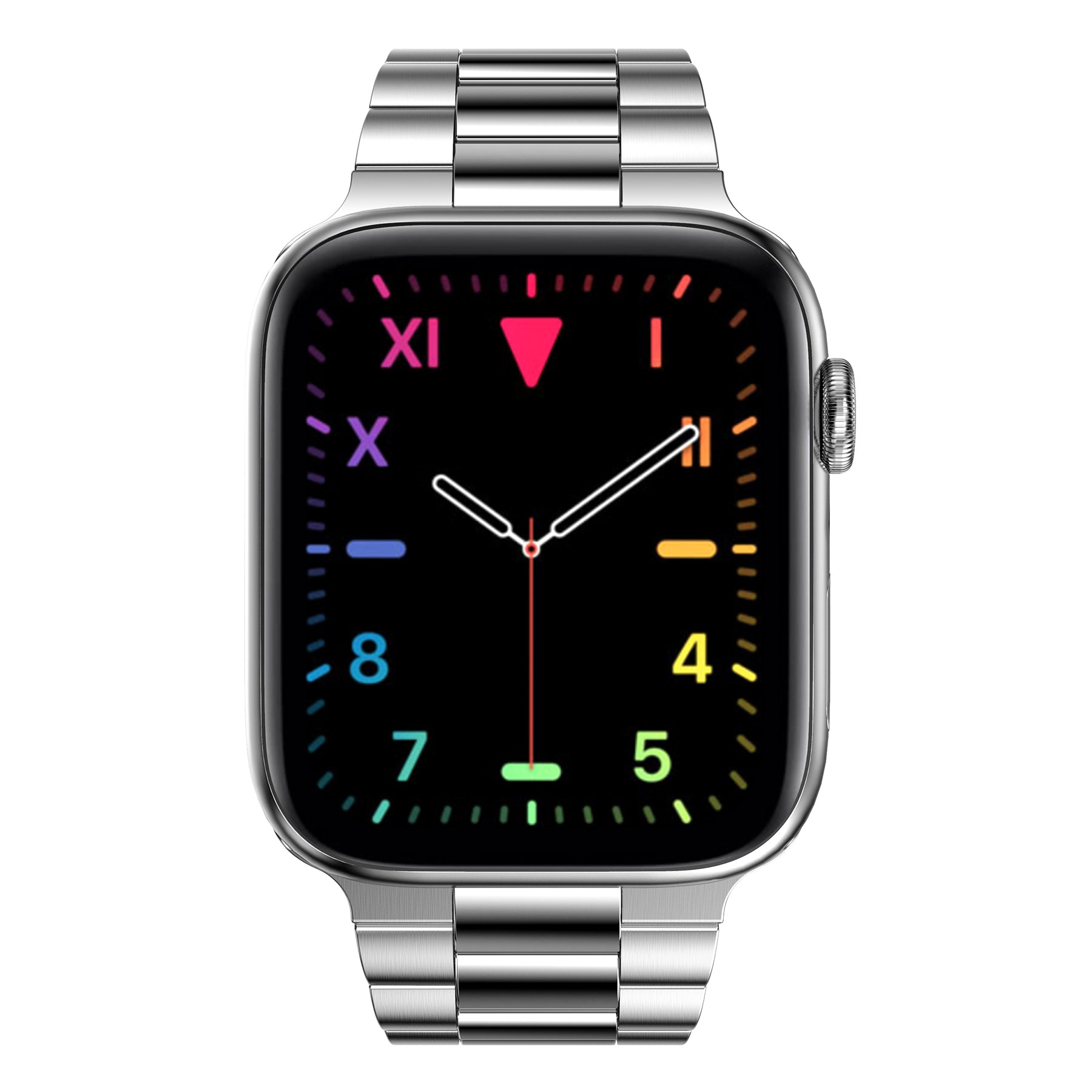 3 Beads Metal Watch Band Stainless Steel Wrist Strap for Apple Watch Ultra 49mm / Series 8 45mm / 7 45mm / Watch Series 6 / SE 44mm / SE (2022) 44mm / 5 / 4 44mm / Watch Series 3 / 2 / 1 42mm - Silver - UNIQBUY