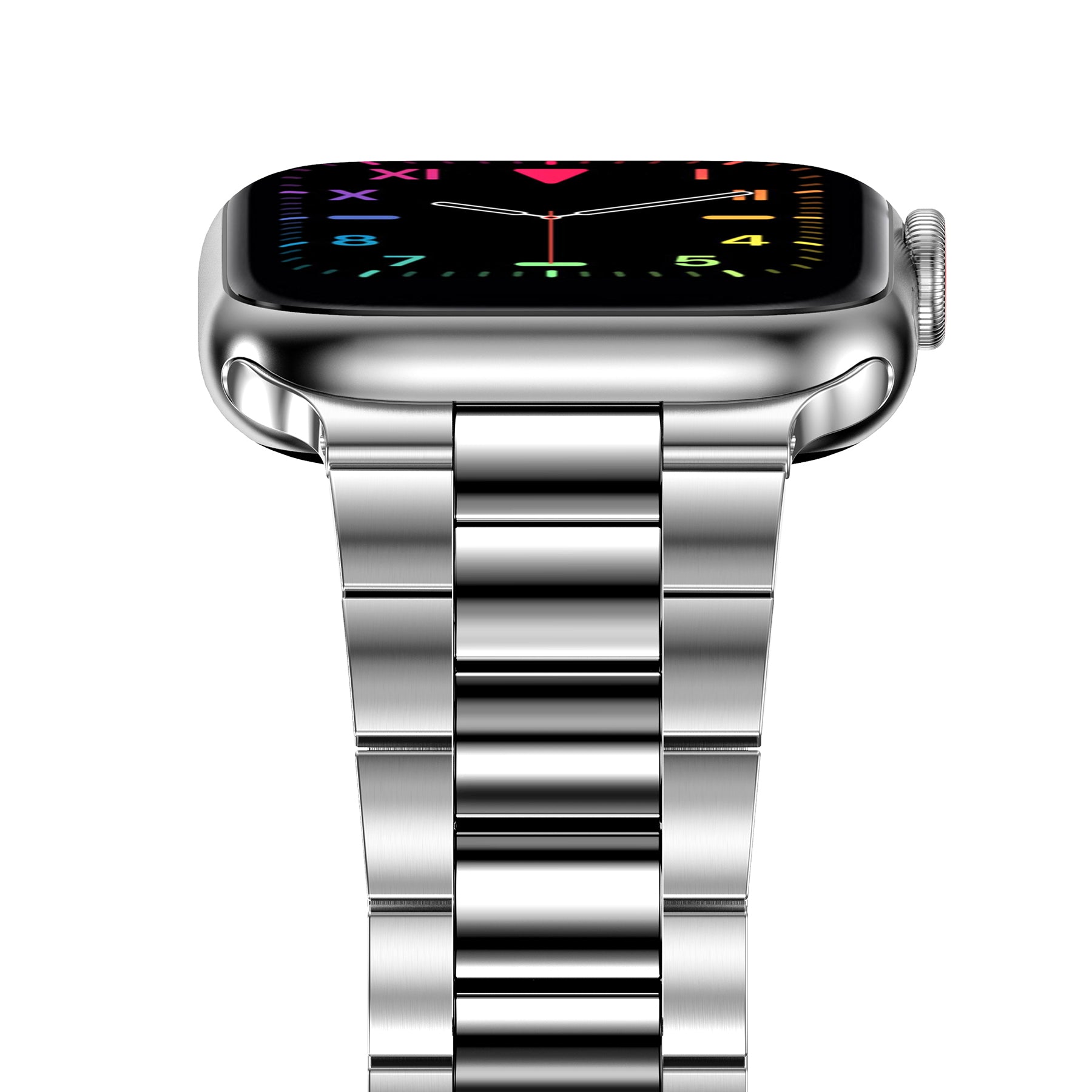 3 Beads Metal Watch Band Stainless Steel Wrist Strap for Apple Watch Ultra 49mm / Series 8 45mm / 7 45mm / Watch Series 6 / SE 44mm / SE (2022) 44mm / 5 / 4 44mm / Watch Series 3 / 2 / 1 42mm - Silver - UNIQBUY