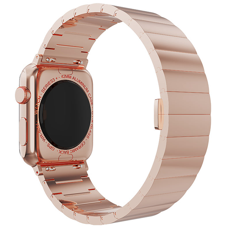 Metal Watch Strap Smart Watch Band Replacement for Apple Watch Series 8 41mm / Series 7 41mm / Watch Series 6 / 5 / 4 / SE / SE(2022) 40mm / Watch Series 1 / 2 / 3 38mm - Rose Gold - UNIQBUY