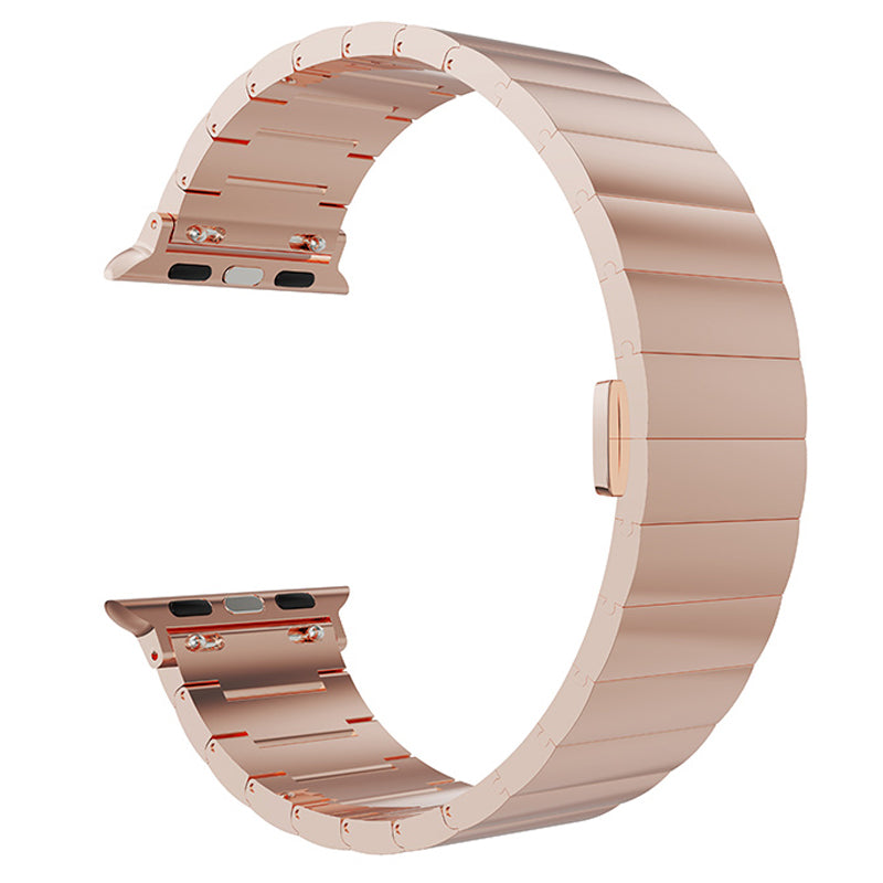 Metal Watch Strap Smart Watch Band Replacement for Apple Watch Series 8 41mm / Series 7 41mm / Watch Series 6 / 5 / 4 / SE / SE(2022) 40mm / Watch Series 1 / 2 / 3 38mm - Rose Gold - UNIQBUY