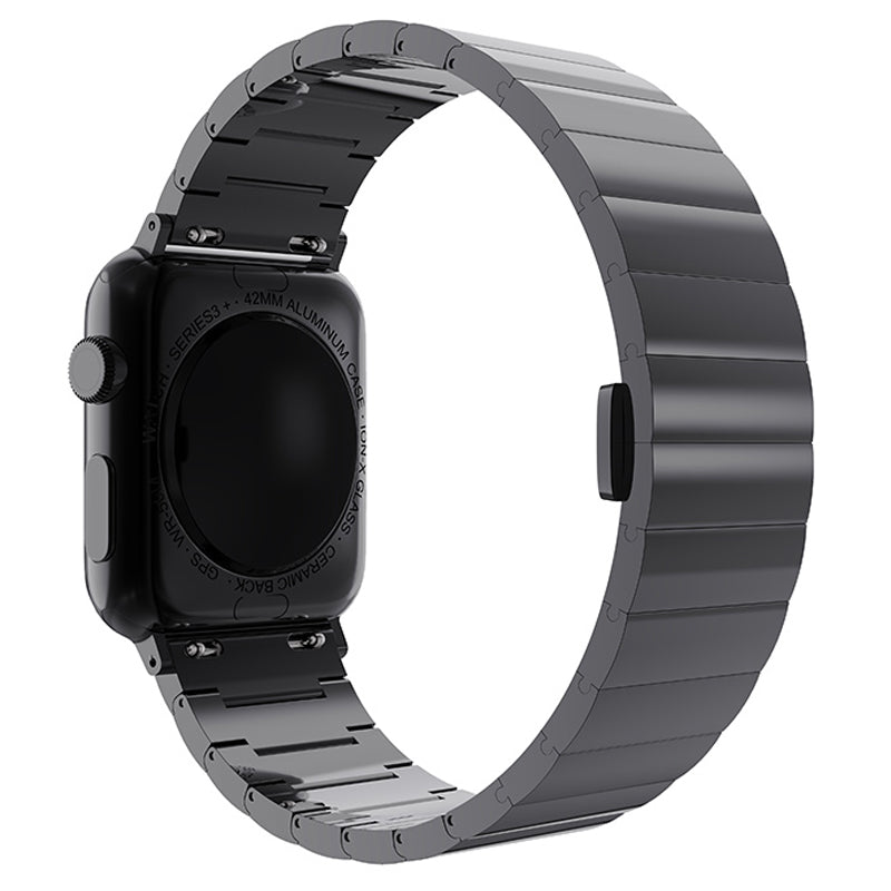 Metal Watch Strap Smart Watch Band Replacement for Apple Watch Series 8 41mm / Series 7 41mm / Watch Series 6 / 5 / 4 / SE / SE(2022) 40mm / Watch Series 1 / 2 / 3 38mm - Black - UNIQBUY