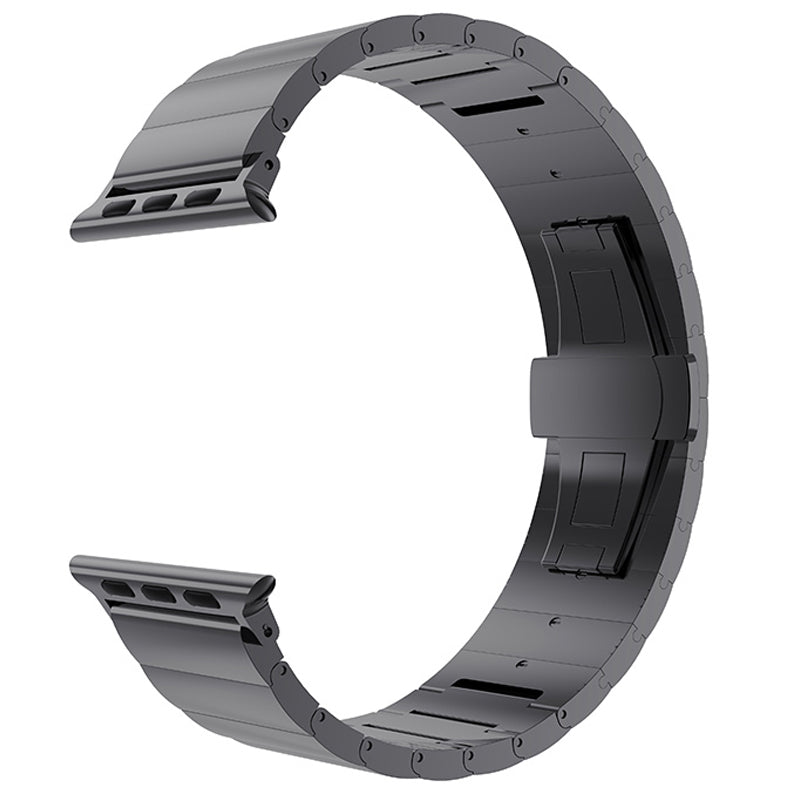 Metal Watch Strap Smart Watch Band Replacement for Apple Watch Series 8 41mm / Series 7 41mm / Watch Series 6 / 5 / 4 / SE / SE(2022) 40mm / Watch Series 1 / 2 / 3 38mm - Black - UNIQBUY