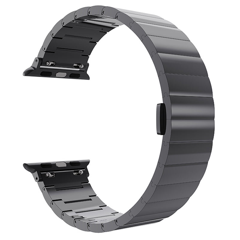Metal Watch Strap Smart Watch Band Replacement for Apple Watch Series 8 41mm / Series 7 41mm / Watch Series 6 / 5 / 4 / SE / SE(2022) 40mm / Watch Series 1 / 2 / 3 38mm - Black - UNIQBUY