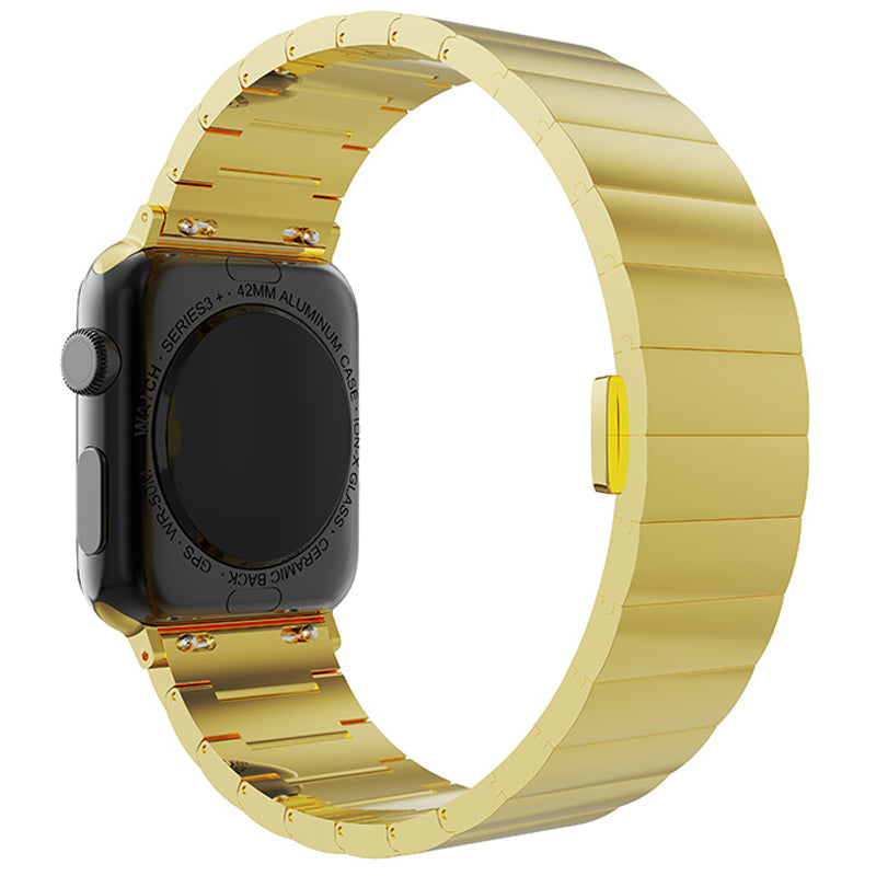 Metal Watch Strap Smart Watch Band Replacement for Apple Watch Series 8 41mm / Series 7 41mm / Watch Series 6 / 5 / 4 / SE / SE(2022) 40mm / Watch Series 1 / 2 / 3 38mm - Gold - UNIQBUY