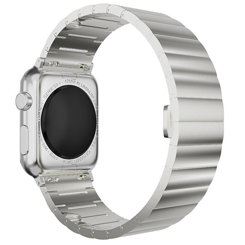 Metal Watch Strap Smart Watch Band Replacement for Apple Watch Series 8 41mm / Series 7 41mm / Watch Series 6 / 5 / 4 / SE / SE(2022) 40mm / Watch Series 1 / 2 / 3 38mm - Silver - UNIQBUY