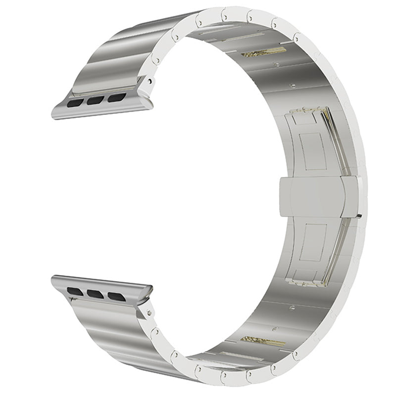 Metal Watch Strap Smart Watch Band Replacement for Apple Watch Series 8 41mm / Series 7 41mm / Watch Series 6 / 5 / 4 / SE / SE(2022) 40mm / Watch Series 1 / 2 / 3 38mm - Silver - UNIQBUY