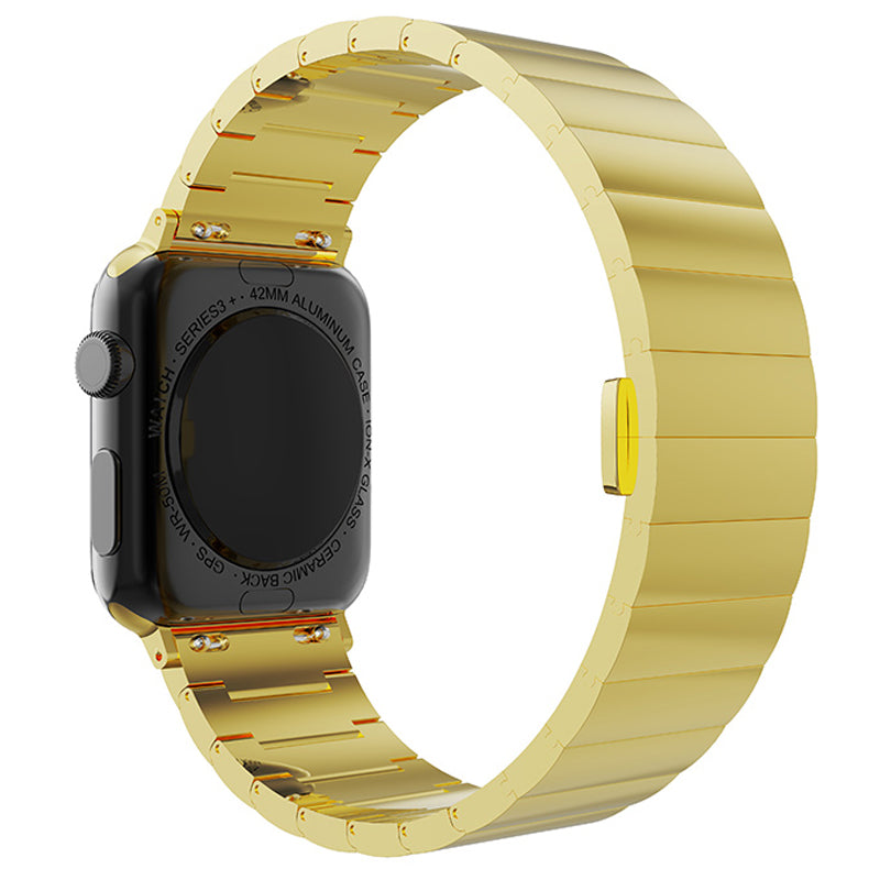 Smart Watch Band Metal Watch Strap Replacement for Apple Watch Ultra 49mm / Series 8 45mm / 7 45mm / Watch Series 6 / 5 / 4 / SE 44mm / SE (2022) 44mm / Watch Series 1 / 2 / 3 42mm - Gold - UNIQBUY