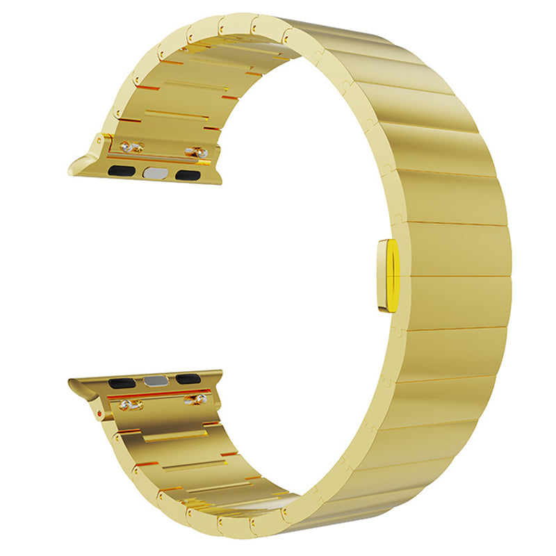 Smart Watch Band Metal Watch Strap Replacement for Apple Watch Ultra 49mm / Series 8 45mm / 7 45mm / Watch Series 6 / 5 / 4 / SE 44mm / SE (2022) 44mm / Watch Series 1 / 2 / 3 42mm - Gold - UNIQBUY