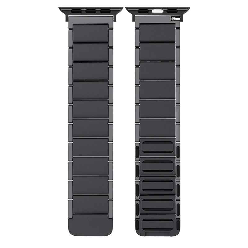 Magnetic Lock Adjustable Metal Watch Strap Watchband Replacement for Apple Watch Series 8 41mm / Series 7 41mm / 6 / 5 / 4 / SE / SE(2022) 40mm / 3 / 2 / 1 38mm - Black