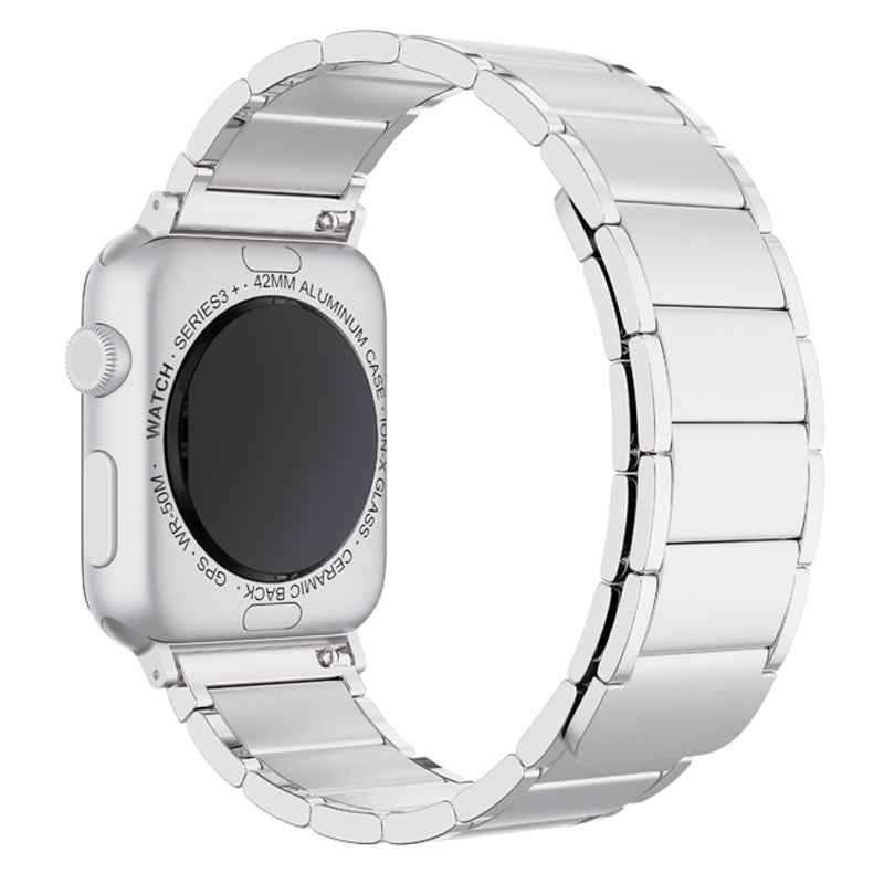 Magnetic Absorption Watch Band Adjustable Metal Wrist Strap Replacement for Apple Watch Ultra 49mm / Series 8 45mm / 7 45mm / 6 / 5 / 4 / SE 44mm / SE (2022) 44mm / 3 / 2 / 1 42mm - Silver