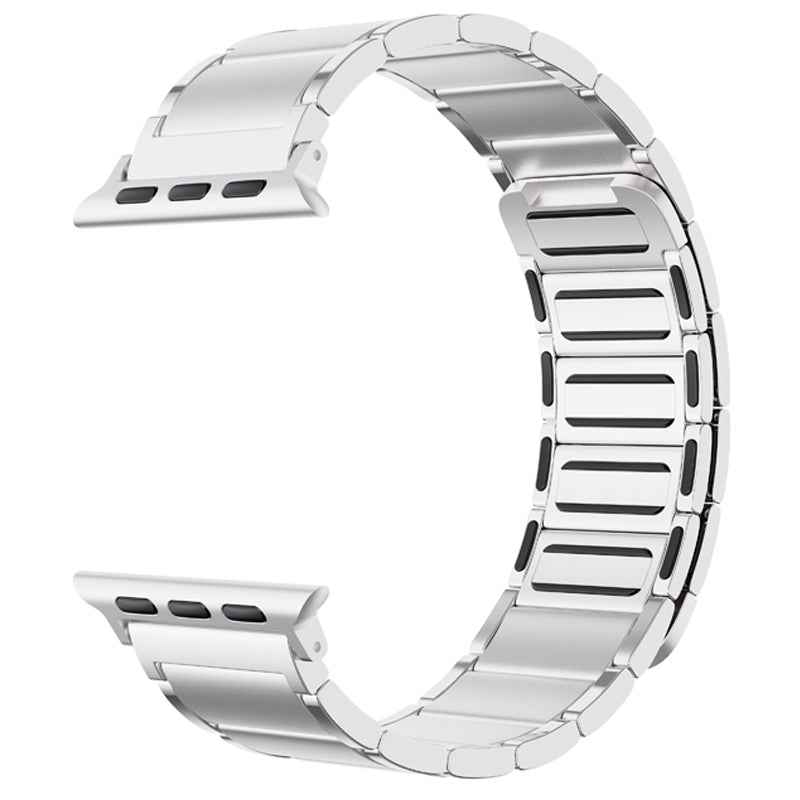 Magnetic Absorption Watch Band Adjustable Metal Wrist Strap Replacement for Apple Watch Ultra 49mm / Series 8 45mm / 7 45mm / 6 / 5 / 4 / SE 44mm / SE (2022) 44mm / 3 / 2 / 1 42mm - Silver