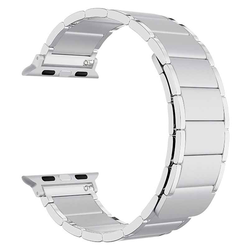 Magnetic Absorption Watch Band Adjustable Metal Wrist Strap Replacement for Apple Watch Ultra 49mm / Series 8 45mm / 7 45mm / 6 / 5 / 4 / SE 44mm / SE (2022) 44mm / 3 / 2 / 1 42mm - Silver