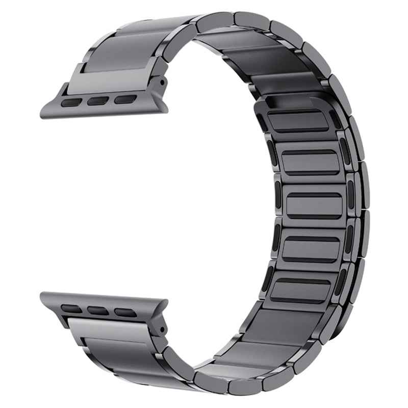 Magnetic Absorption Watch Band Adjustable Metal Wrist Strap Replacement for Apple Watch Ultra 49mm / Series 8 45mm / 7 45mm / 6 / 5 / 4 / SE 44mm / SE (2022) 44mm / 3 / 2 / 1 42mm - Black