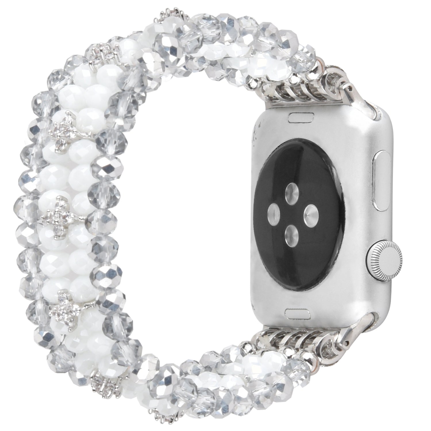 Exquisite Crystal Pearls Bracelet Watch Band for Apple Watch Ultra 49mm / Series 8 45mm / 7 45mm / SE 44mm / SE (2022) 44mm / Series 6 / 5 / 4 44mm / Series 3 / 2 / 1 42mm - Crystal White - UNIQBUY