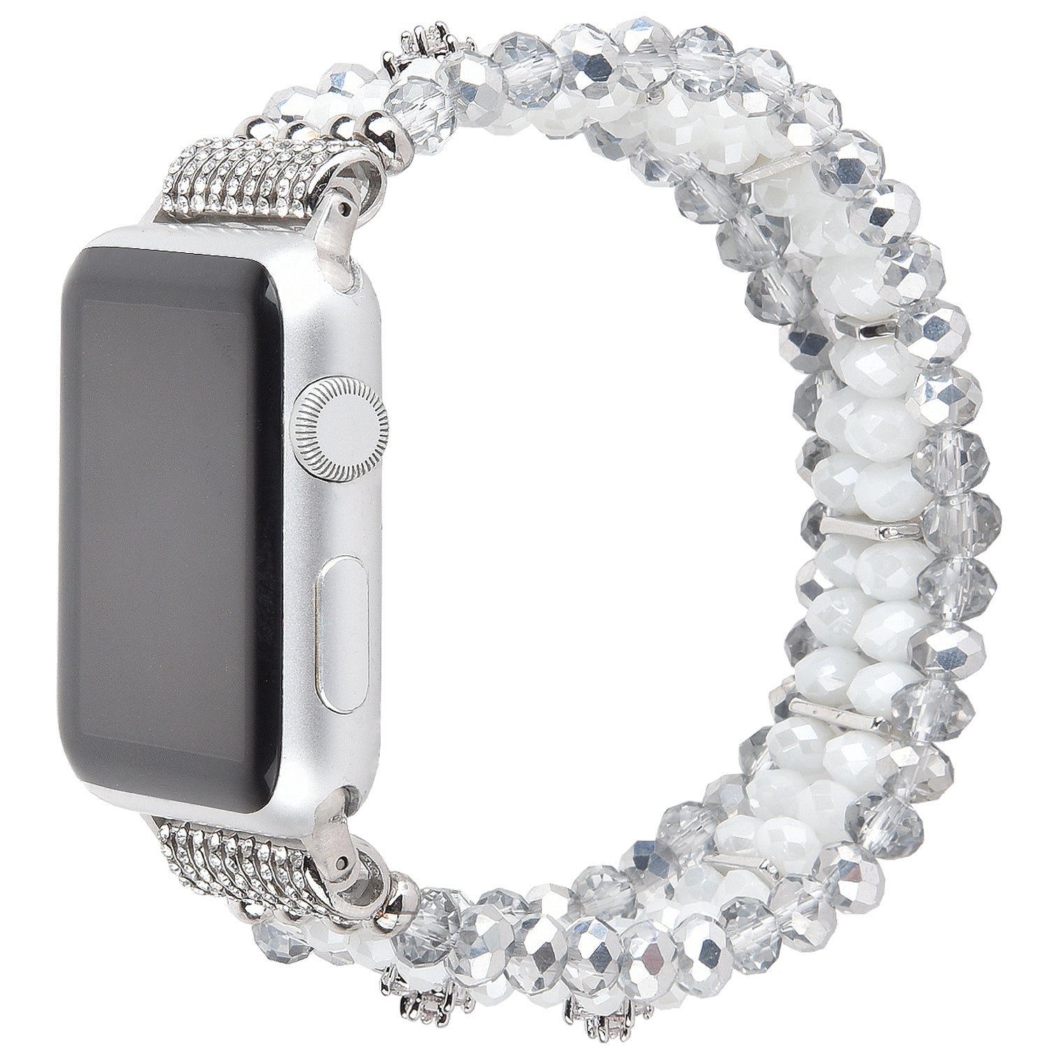 Exquisite Crystal Pearls Bracelet Watch Band for Apple Watch Ultra 49mm / Series 8 45mm / 7 45mm / SE 44mm / SE (2022) 44mm / Series 6 / 5 / 4 44mm / Series 3 / 2 / 1 42mm - Crystal White - UNIQBUY