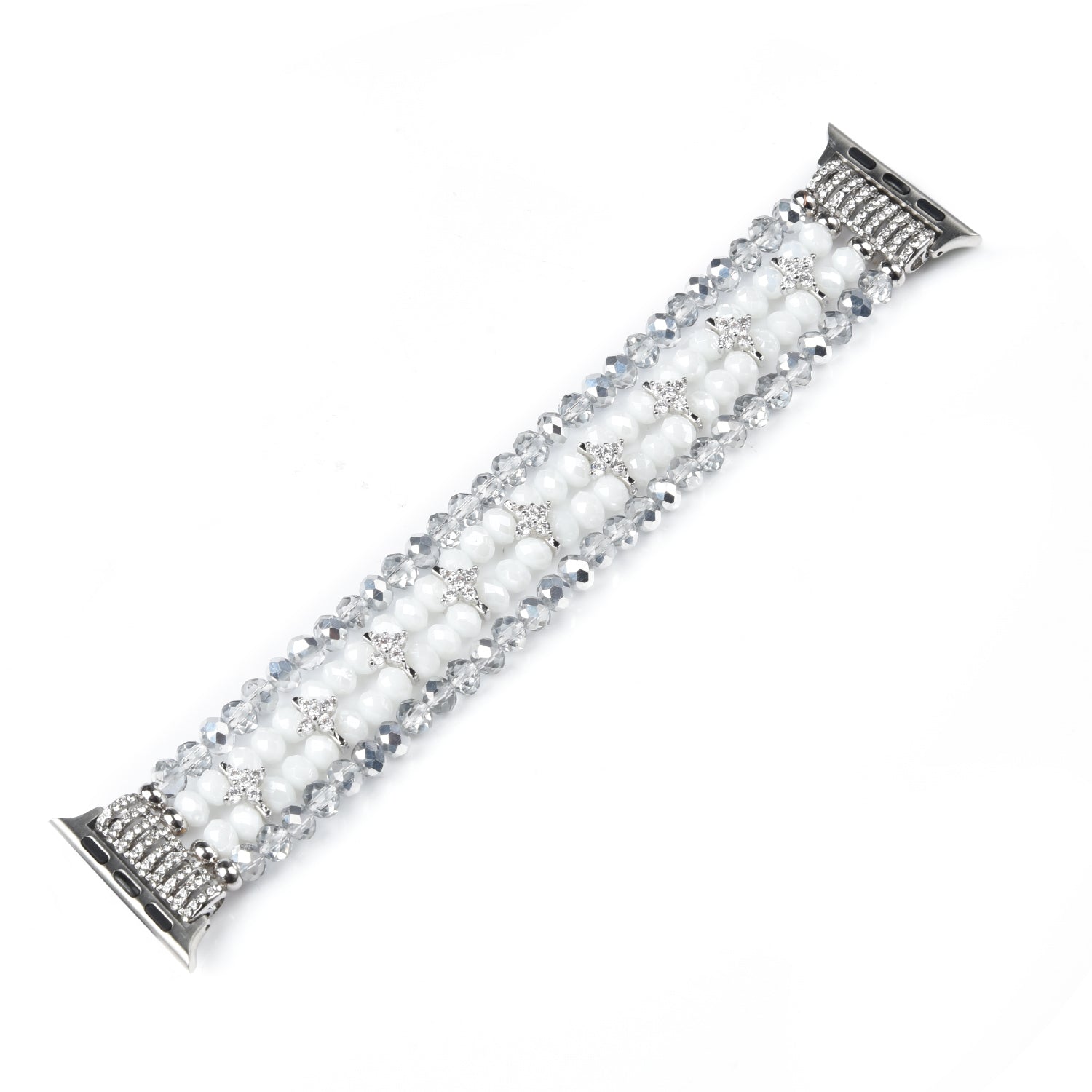 Exquisite Crystal Pearls Bracelet Watch Band for Apple Watch Ultra 49mm / Series 8 45mm / 7 45mm / SE 44mm / SE (2022) 44mm / Series 6 / 5 / 4 44mm / Series 3 / 2 / 1 42mm - Crystal White - UNIQBUY