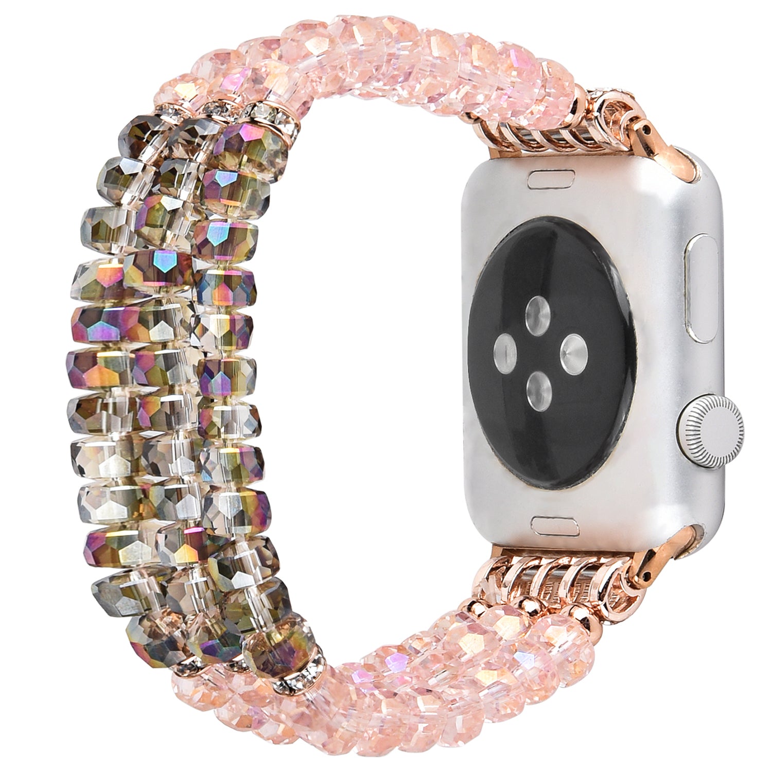 Exquisite Crystal Pearls Bracelet Watch Band for Apple Watch Ultra 49mm / Series 8 45mm / 7 45mm / SE 44mm / SE (2022) 44mm / Series 6 / 5 / 4 44mm / Series 3 / 2 / 1 42mm - Crystal Pink - UNIQBUY