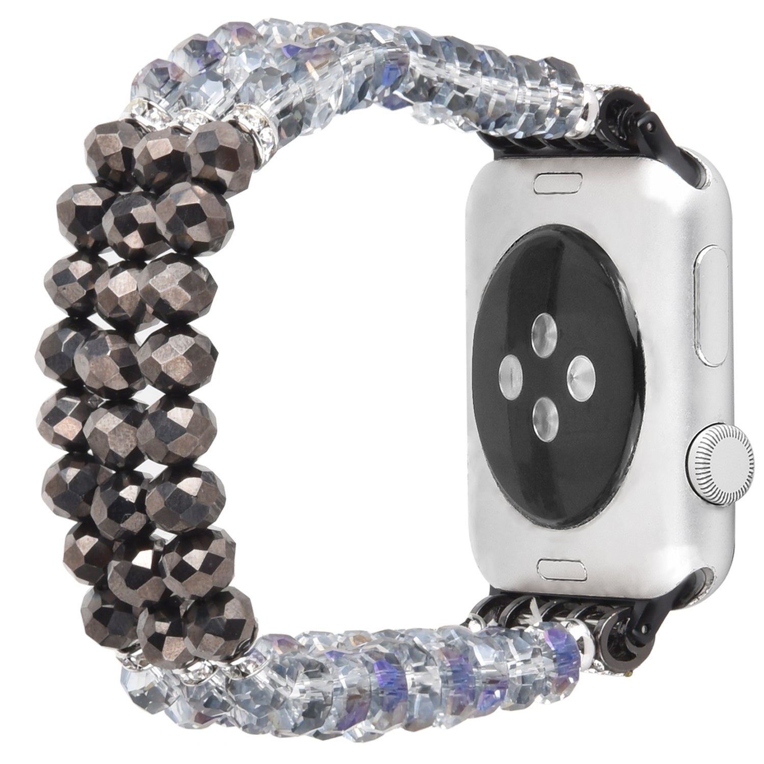Exquisite Crystal Pearls Bracelet Watch Band for Apple Watch Ultra 49mm / Series 8 45mm / 7 45mm / SE 44mm / SE (2022) 44mm / Series 6 / 5 / 4 44mm / Series 3 / 2 / 1 42mm - Crystal Grey - UNIQBUY
