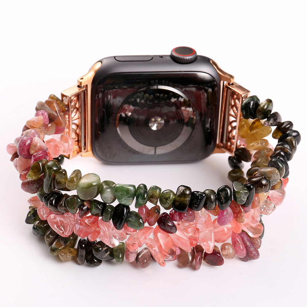 Natural Stones Watch Strap Replacement Wrist Band Bracelet for Apple Watch Series 8 41mm / Series 7 41mm / SE / SE(2022) / Series 6 / 5 / 4 40mm / Series 3 / 2 / 1 38mm - Multicolor - UNIQBUY