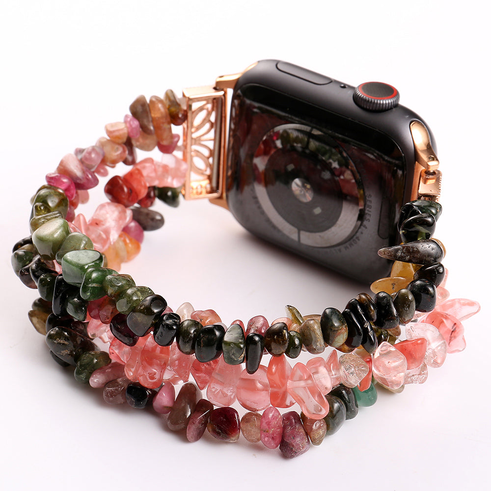 Natural Stones Watch Strap Replacement Wrist Band Bracelet for Apple Watch Series 8 41mm / Series 7 41mm / SE / SE(2022) / Series 6 / 5 / 4 40mm / Series 3 / 2 / 1 38mm - Multicolor - UNIQBUY