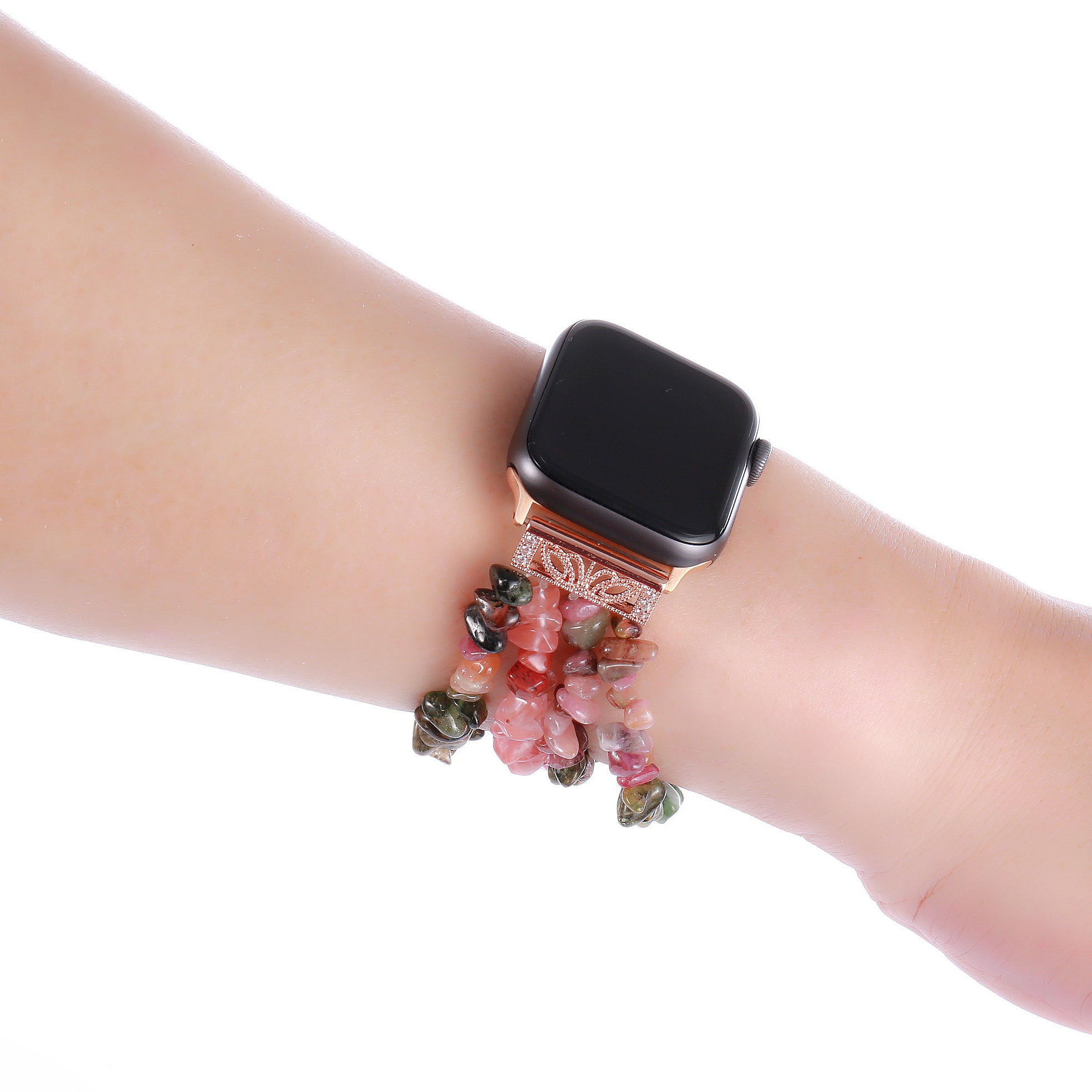 Natural Stones Watch Strap Replacement Wrist Band Bracelet for Apple Watch Series 8 41mm / Series 7 41mm / SE / SE(2022) / Series 6 / 5 / 4 40mm / Series 3 / 2 / 1 38mm - Multicolor - UNIQBUY