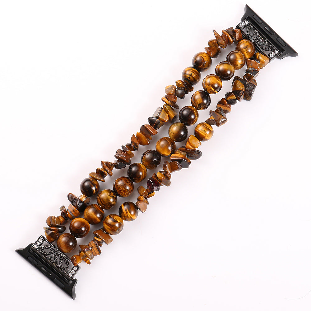 Natural Stones Watch Strap Replacement Wrist Band Bracelet for Apple Watch Series 8 41mm / Series 7 41mm / SE / SE(2022) / Series 6 / 5 / 4 40mm / Series 3 / 2 / 1 38mm - Brown - UNIQBUY
