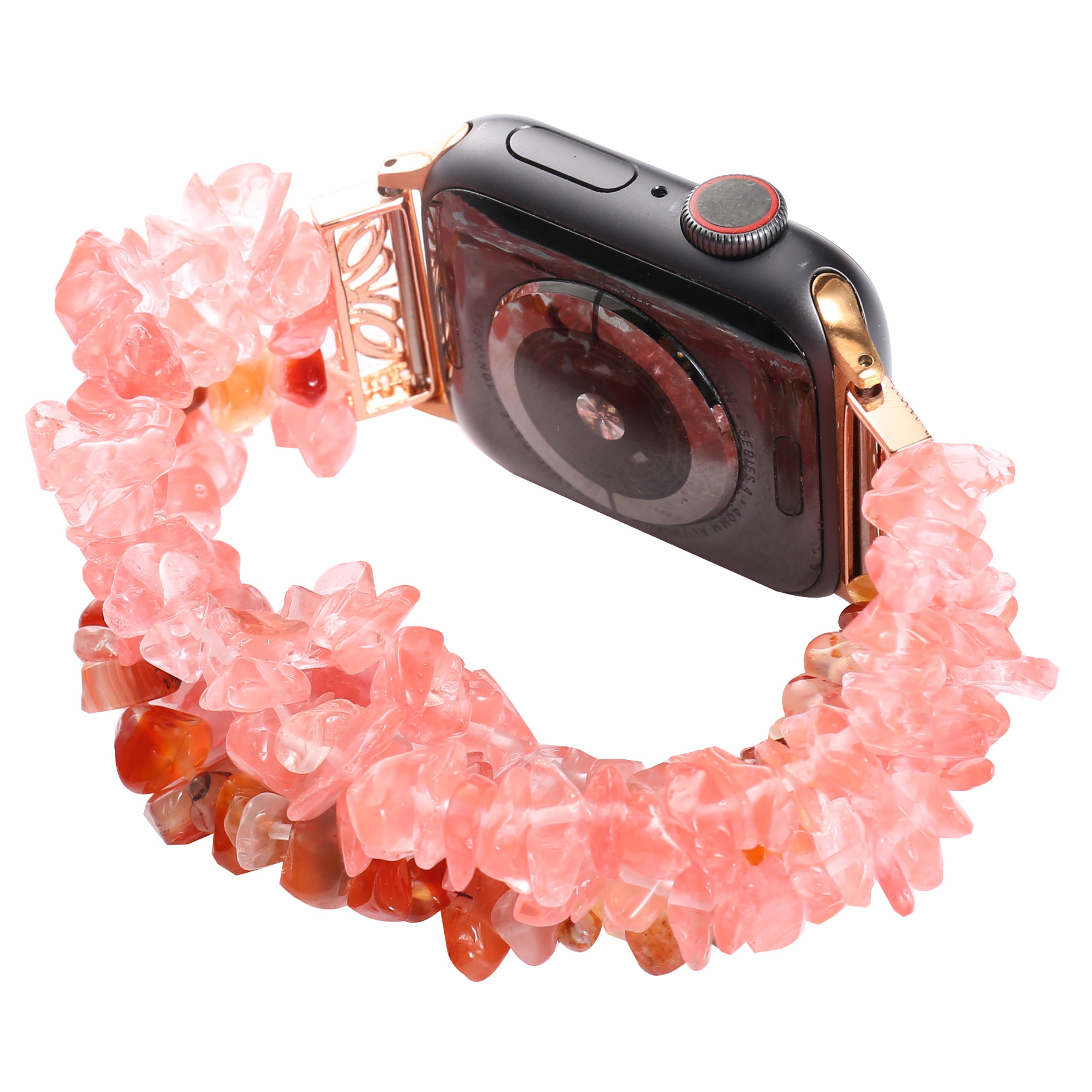Natural Stones Watch Strap Replacement Wrist Band Bracelet for Apple Watch Series 8 41mm / Series 7 41mm / SE / SE(2022) / Series 6 / 5 / 4 40mm / Series 3 / 2 / 1 38mm - Watermelon Red - UNIQBUY