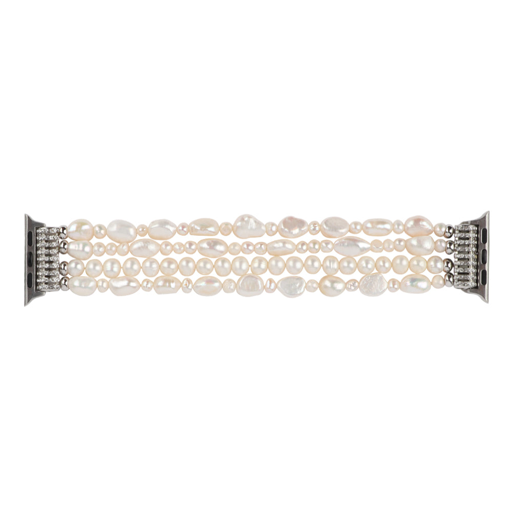 Crystal Pearls Bracelet Exquisite Stylish Watch Band for Apple Watch Series 8 41mm / Series 7 41mm / SE / SE(2022) / Series 6 / 5 / 4 40mm / Series 3 / 2 / 1 38mm - Pearl White - UNIQBUY