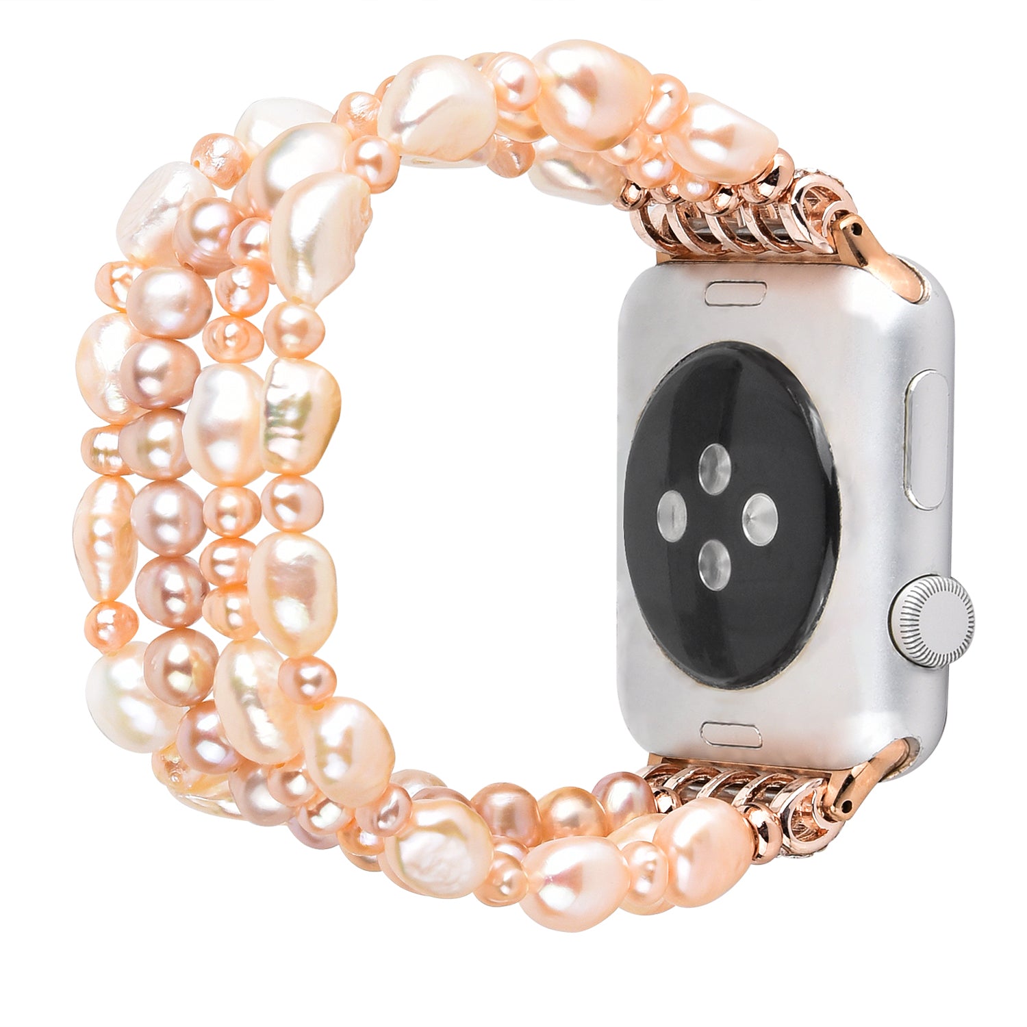 Crystal Pearls Bracelet Exquisite Stylish Watch Band for Apple Watch Series 8 41mm / Series 7 41mm / SE / SE(2022) / Series 6 / 5 / 4 40mm / Series 3 / 2 / 1 38mm - Pearl Pink - UNIQBUY