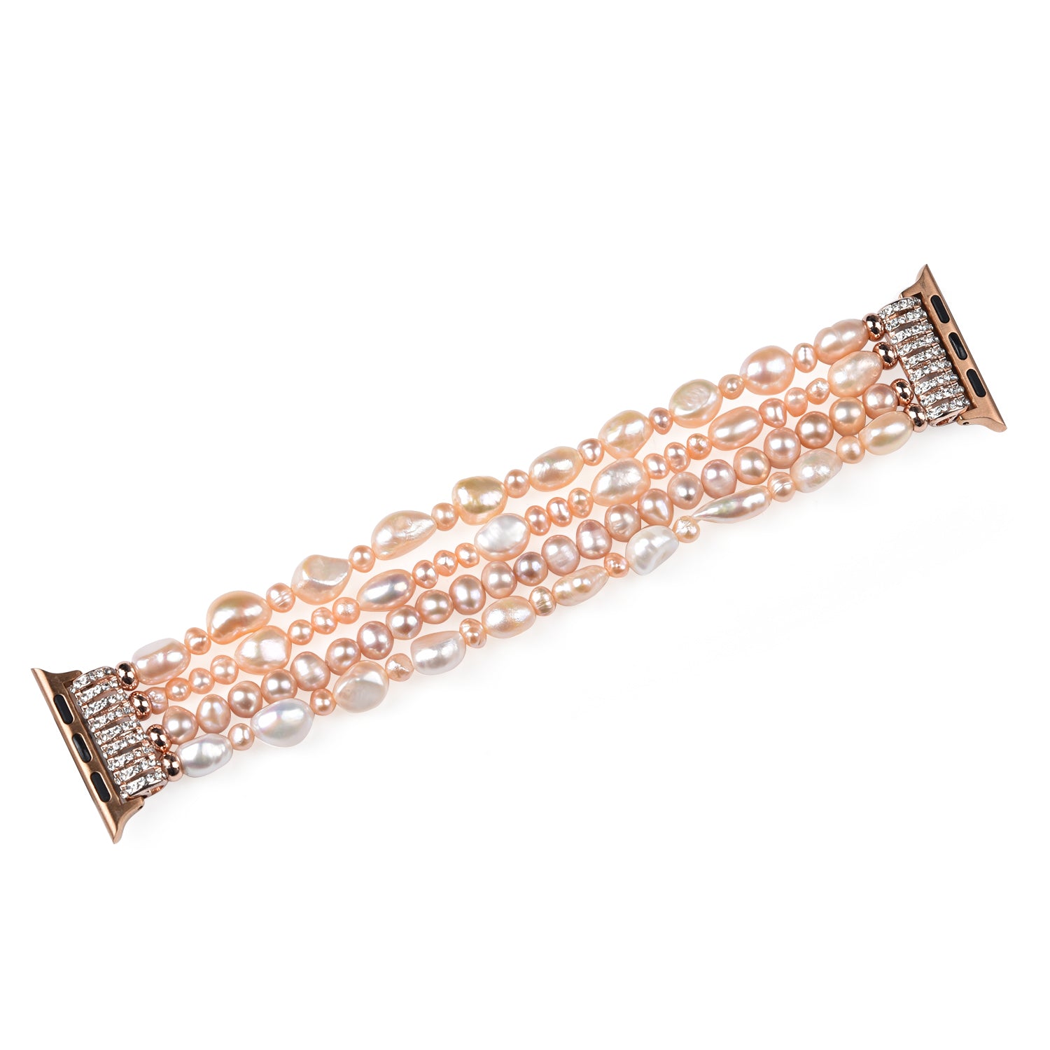 Crystal Pearls Bracelet Exquisite Stylish Watch Band for Apple Watch Series 8 41mm / Series 7 41mm / SE / SE(2022) / Series 6 / 5 / 4 40mm / Series 3 / 2 / 1 38mm - Pearl Pink - UNIQBUY