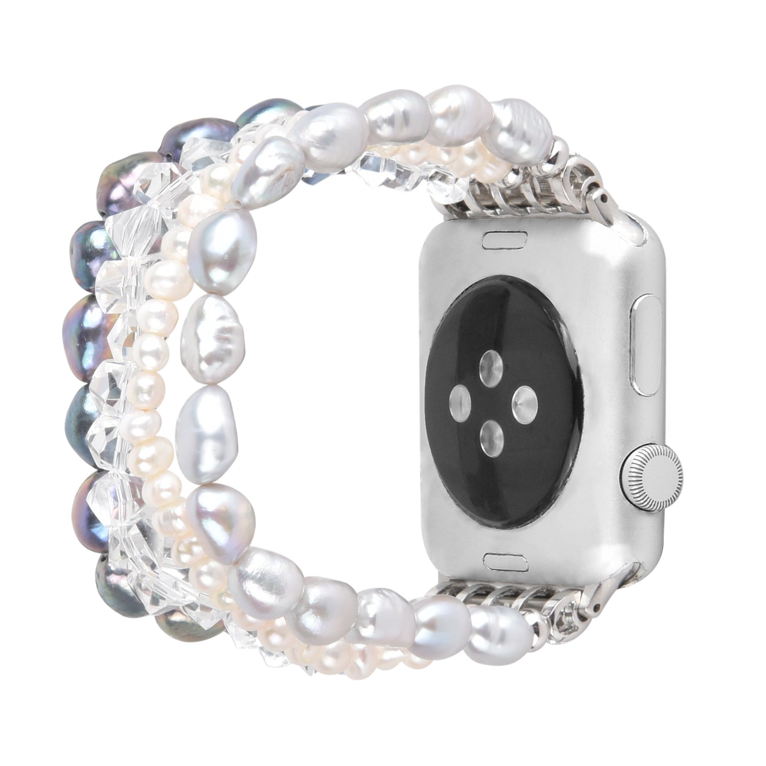 Crystal Pearls Bracelet Exquisite Stylish Watch Band for Apple Watch Series 8 41mm / Series 7 41mm / SE / SE(2022) / Series 6 / 5 / 4 40mm / Series 3 / 2 / 1 38mm - Pearl / White Crystal - UNIQBUY