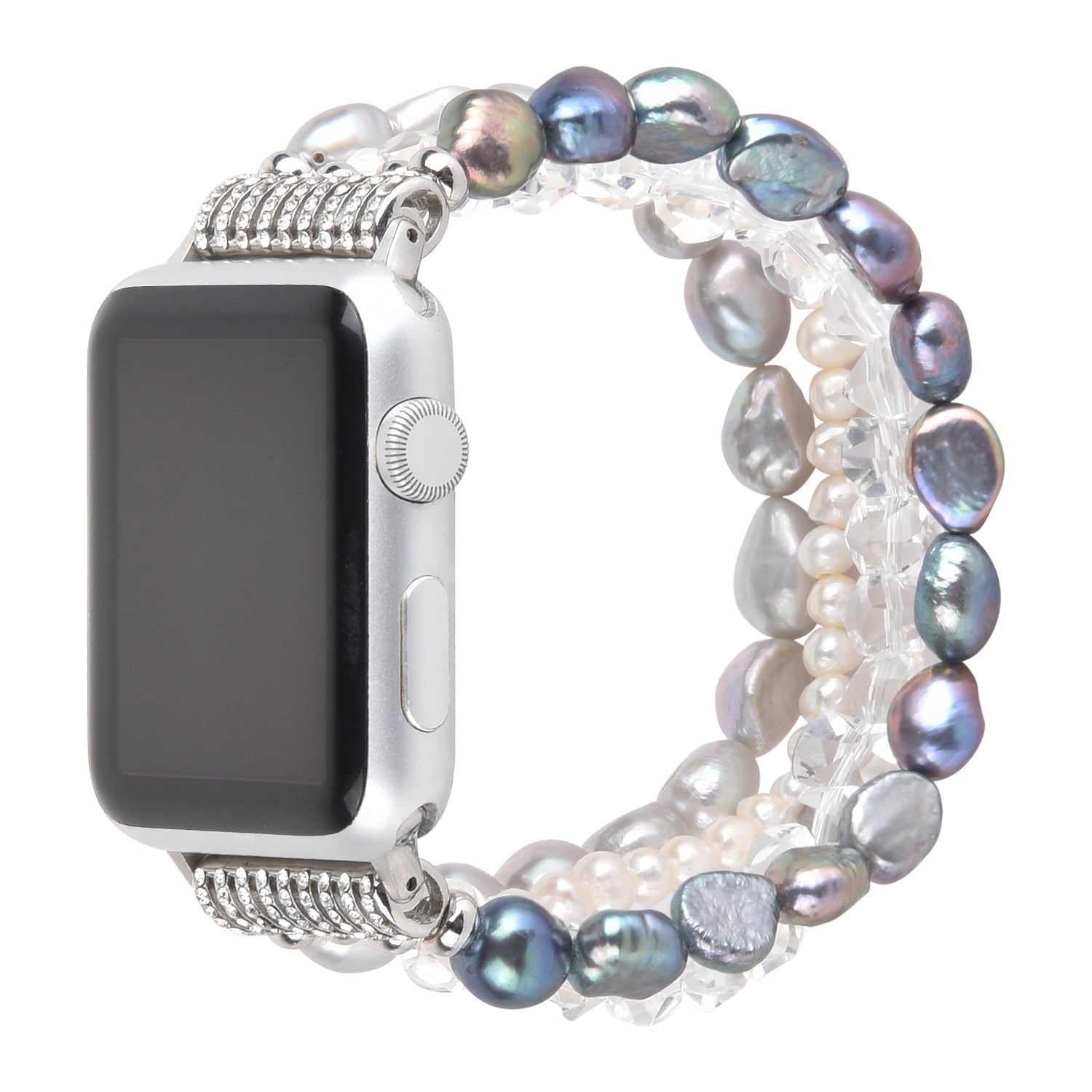 Crystal Pearls Bracelet Exquisite Stylish Watch Band for Apple Watch Series 8 41mm / Series 7 41mm / SE / SE(2022) / Series 6 / 5 / 4 40mm / Series 3 / 2 / 1 38mm - Pearl / White Crystal - UNIQBUY