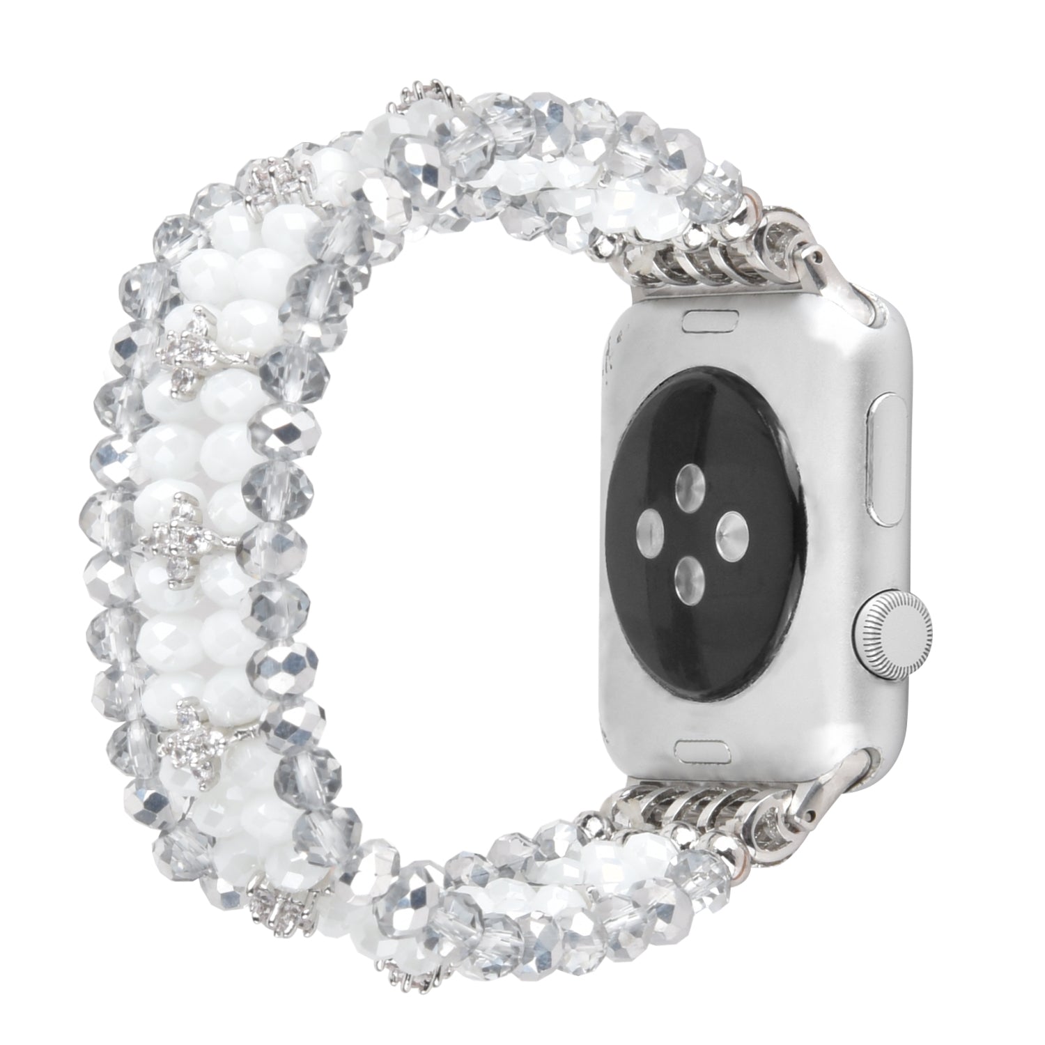 Crystal Pearls Bracelet Exquisite Stylish Watch Band for Apple Watch Series 8 41mm / Series 7 41mm / SE / SE(2022) / Series 6 / 5 / 4 40mm / Series 3 / 2 / 1 38mm - Crystal White - UNIQBUY