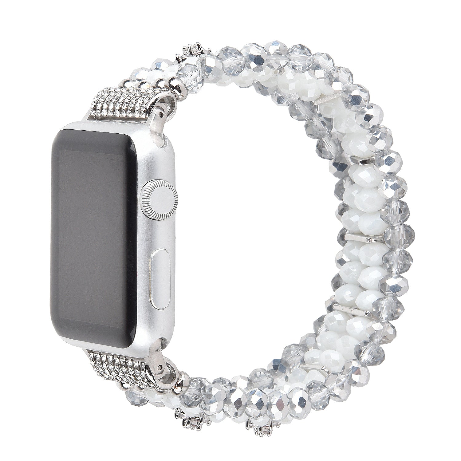 Crystal Pearls Bracelet Exquisite Stylish Watch Band for Apple Watch Series 8 41mm / Series 7 41mm / SE / SE(2022) / Series 6 / 5 / 4 40mm / Series 3 / 2 / 1 38mm - Crystal White - UNIQBUY