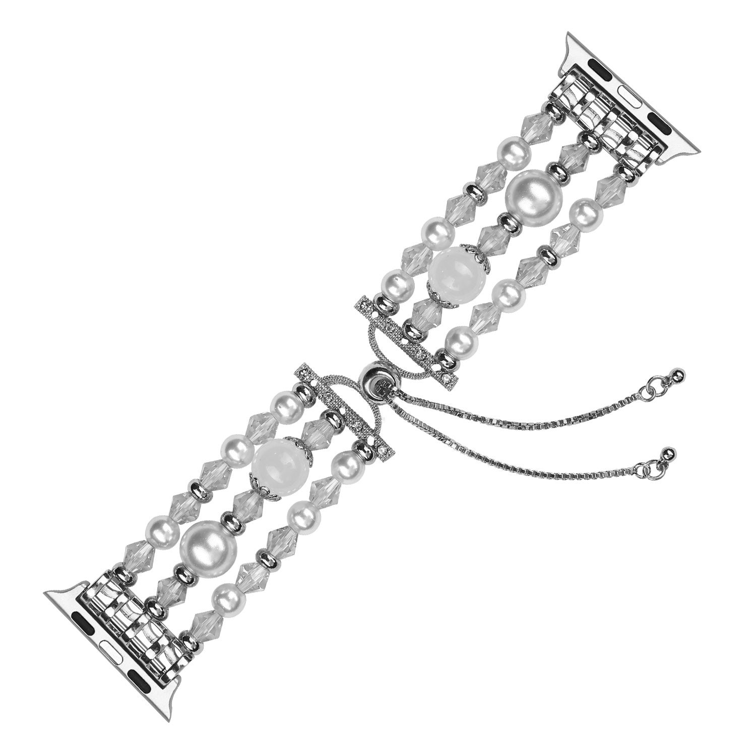Stylish Agate Pearl Watch Strap Replacement Band for Apple Watch Series 8 41mm / Series 7 41mm / Apple Watch Series 1 / 2 / 3 38mm / Apple Watch Series SE / SE(2022) / 6 / 5 / 4 40mm - Agate / White - UNIQBUY