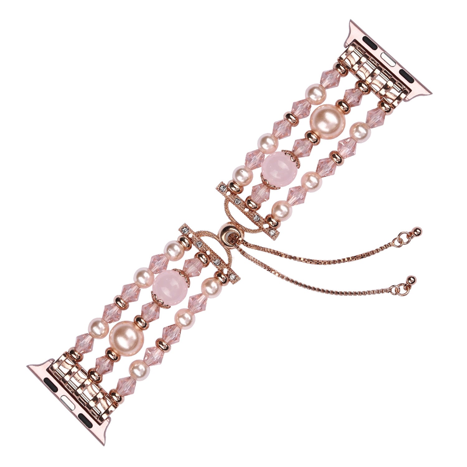 Stylish Agate Pearl Watch Strap Replacement Band for Apple Watch Series 8 41mm / Series 7 41mm / Apple Watch Series 1 / 2 / 3 38mm / Apple Watch Series SE / SE(2022) / 6 / 5 / 4 40mm - Agate / Pink - UNIQBUY