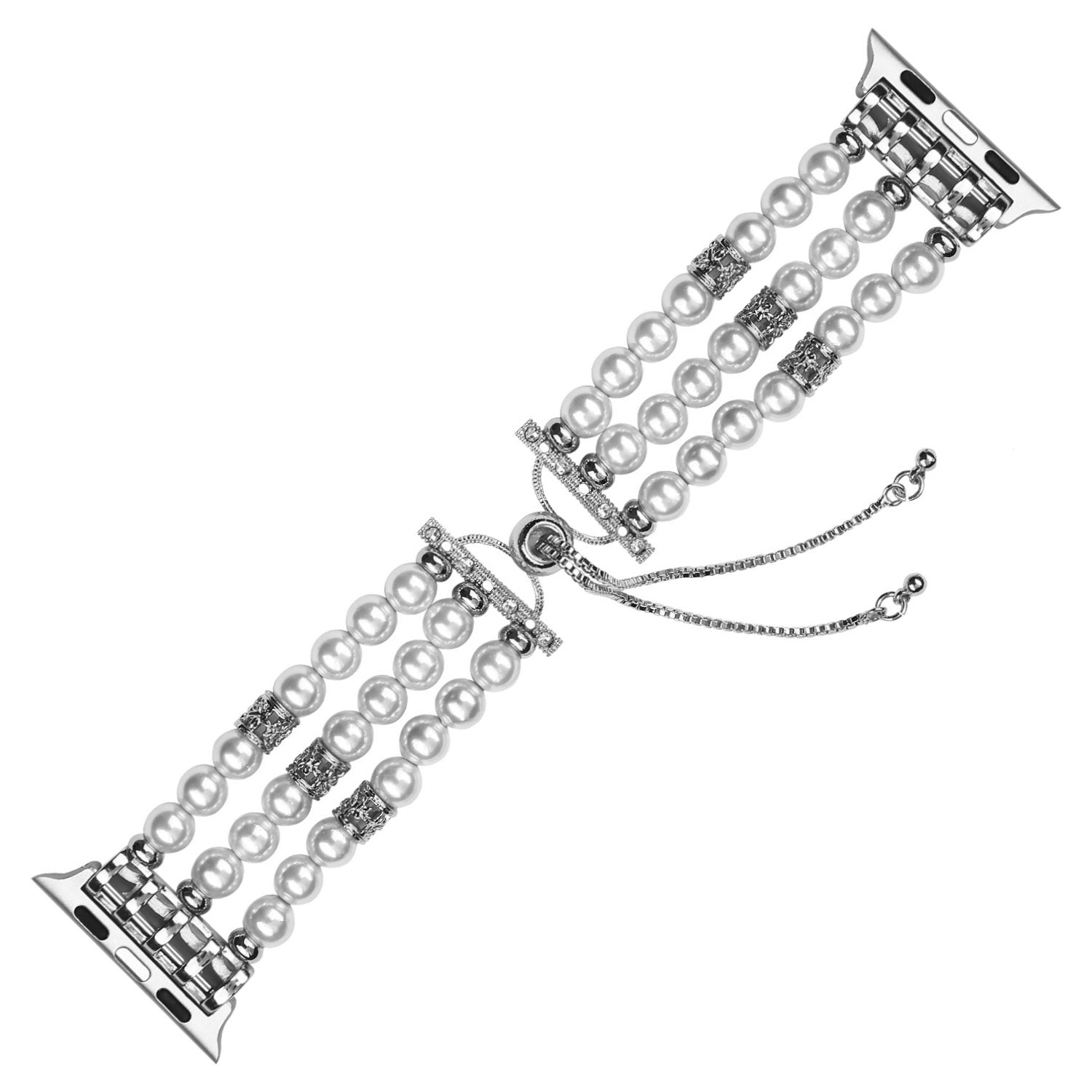 Stylish Agate Pearl Watch Strap Replacement Band for Apple Watch Series 8 41mm / Series 7 41mm / Apple Watch Series 1 / 2 / 3 38mm / Apple Watch Series SE / SE(2022) / 6 / 5 / 4 40mm - Pearl / White - UNIQBUY