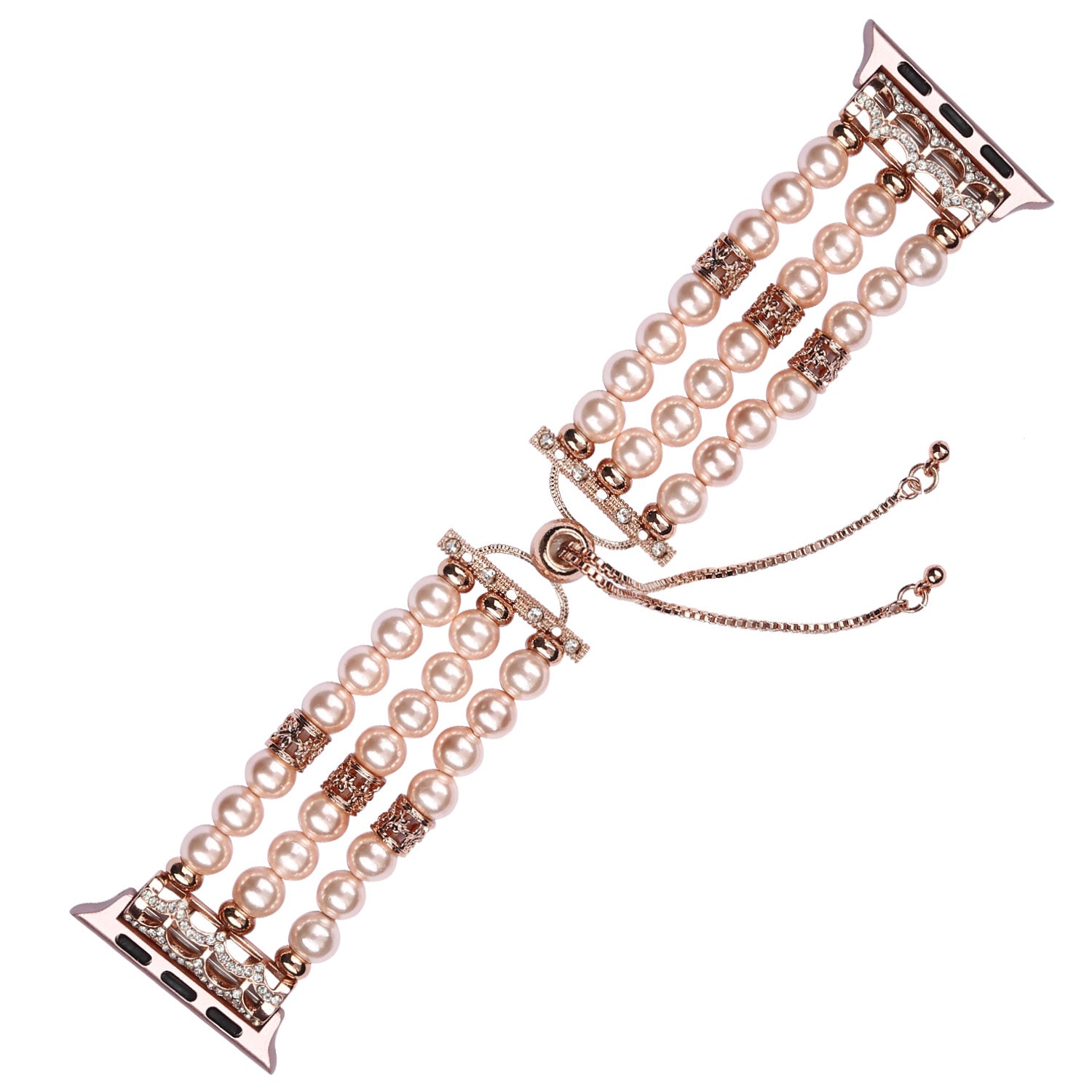 Stylish Agate Pearl Watch Strap Replacement Band for Apple Watch Series 8 41mm / Series 7 41mm / Apple Watch Series 1 / 2 / 3 38mm / Apple Watch Series SE / SE(2022) / 6 / 5 / 4 40mm - Pearl / Pink - UNIQBUY