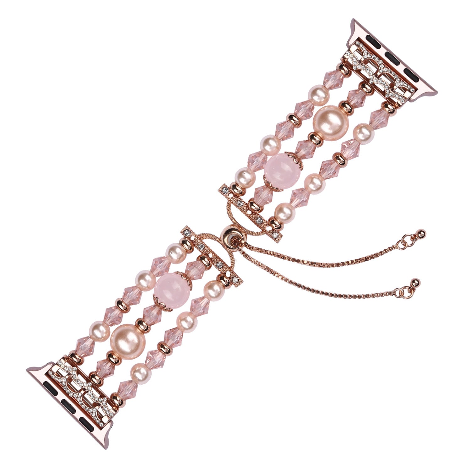 Fashionable Agate Pearl Smart Bracelet Smart Watch Strap for Apple Watch Ultra 49mm / Series 8 45mm / 7 45mm / Apple Watch Series 1 / 2 / 3 42mm / SE 44mm / SE (2022) 44mm / 6 / 5 / 4 44mm - Agate / Pink - UNIQBUY