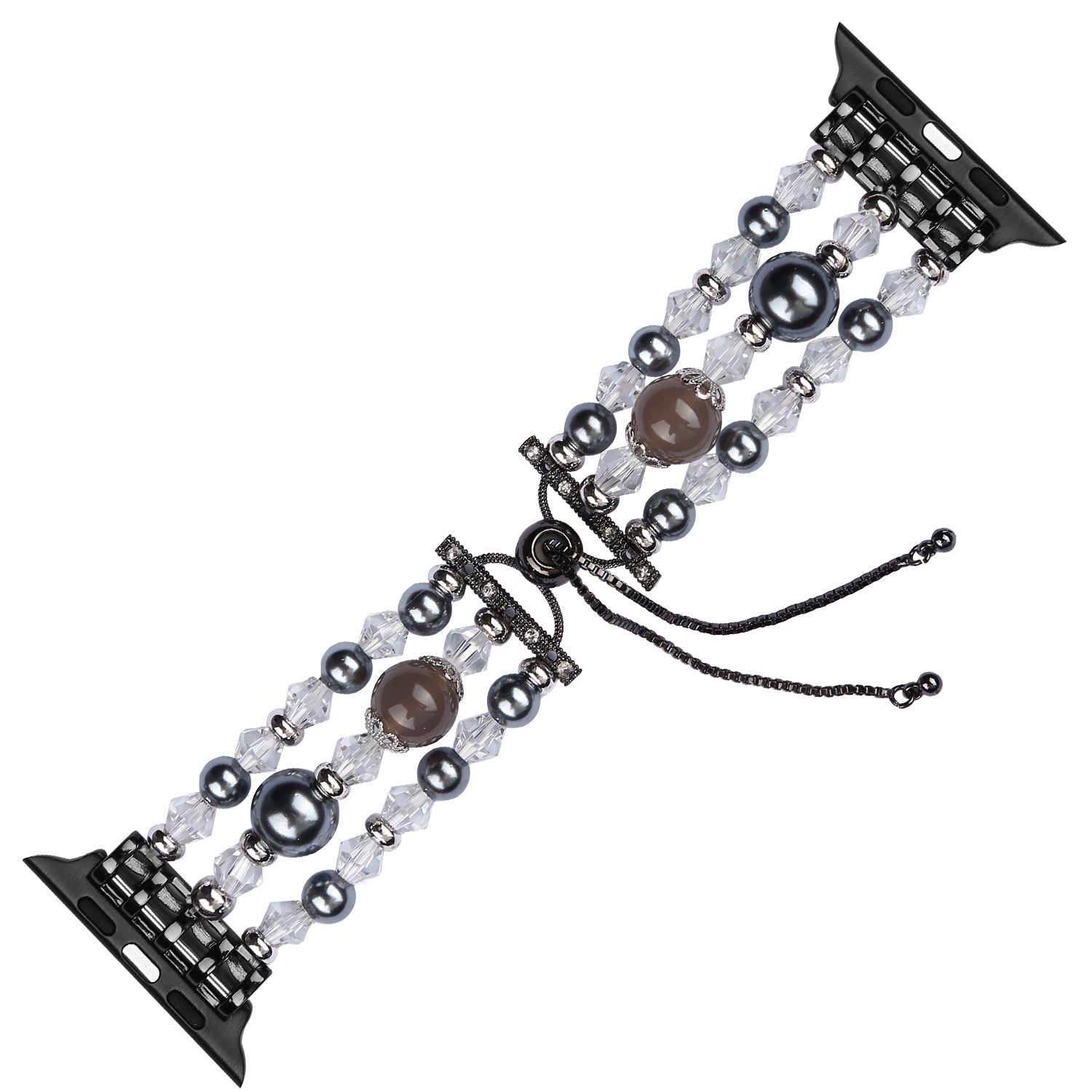 Fashionable Agate Pearl Smart Bracelet Smart Watch Strap for Apple Watch Ultra 49mm / Series 8 45mm / 7 45mm / Apple Watch Series 1 / 2 / 3 42mm / SE 44mm / SE (2022) 44mm / 6 / 5 / 4 44mm - Agate / Grey - UNIQBUY