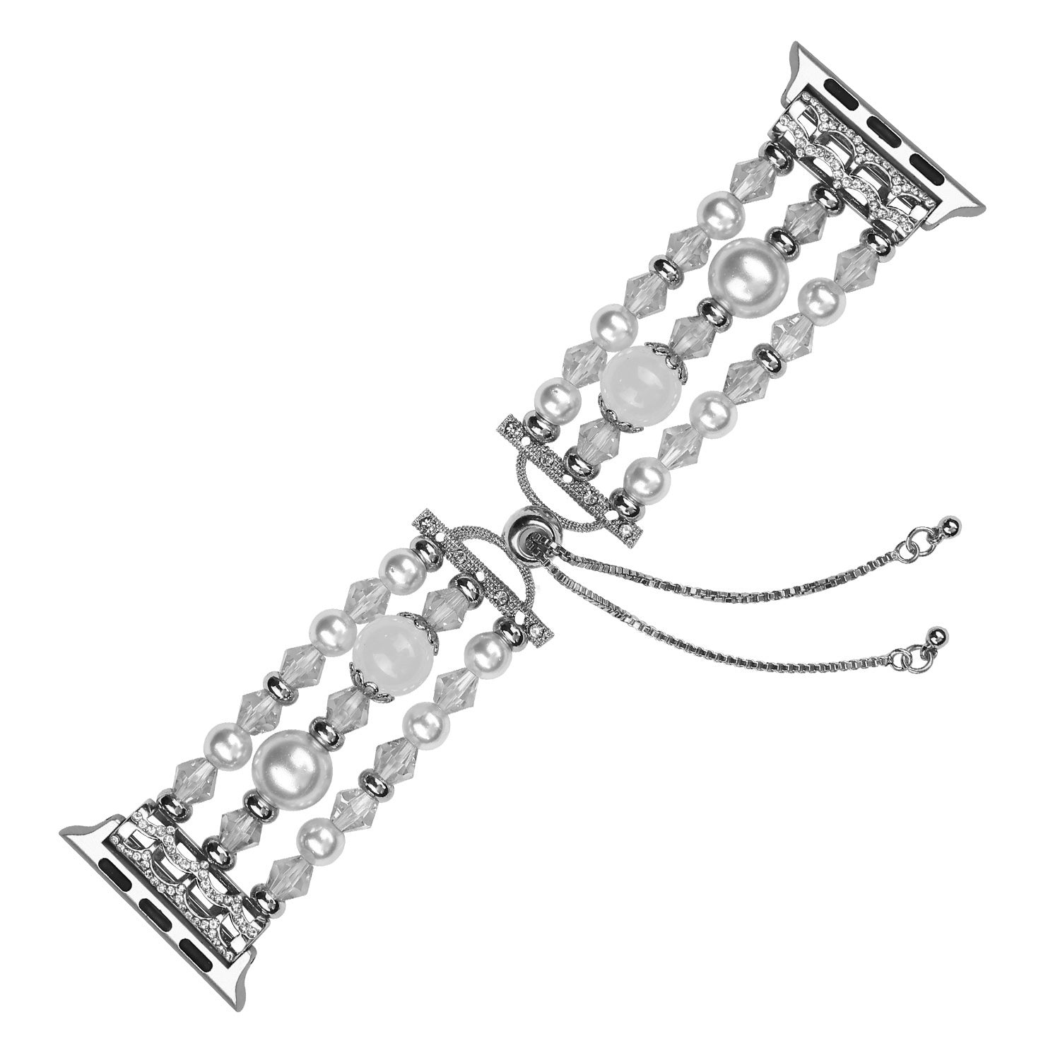 Fashionable Agate Pearl Smart Bracelet Smart Watch Strap for Apple Watch Ultra 49mm / Series 8 45mm / 7 45mm / Apple Watch Series 1 / 2 / 3 42mm / SE 44mm / SE (2022) 44mm / 6 / 5 / 4 44mm - Agate / White - UNIQBUY