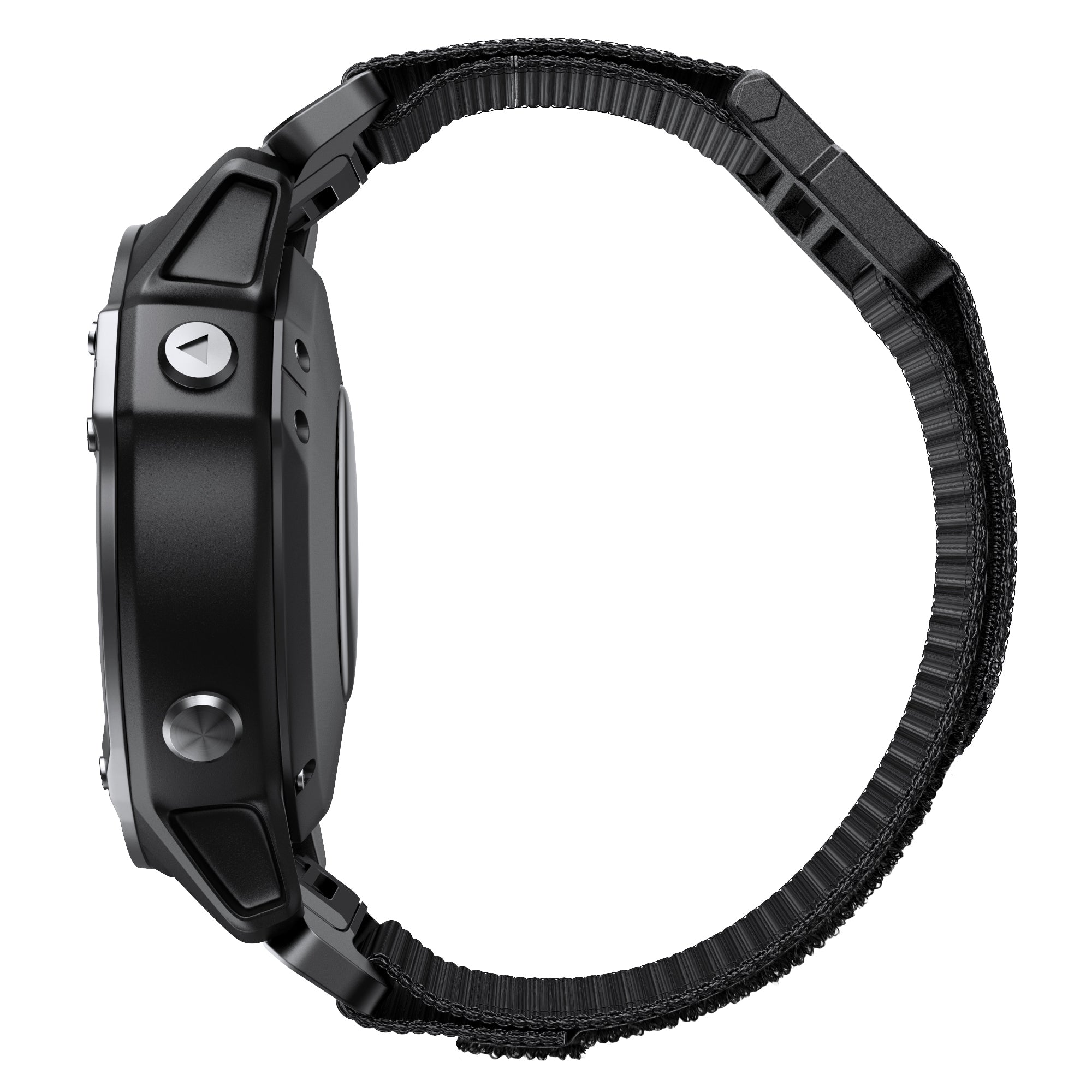 26mm Sport Loop Strap for Garmin Fenix 7X/6X/5X, Breathable Nylon Adjustable Elastic Replacement Band - Black - UNIQBUY