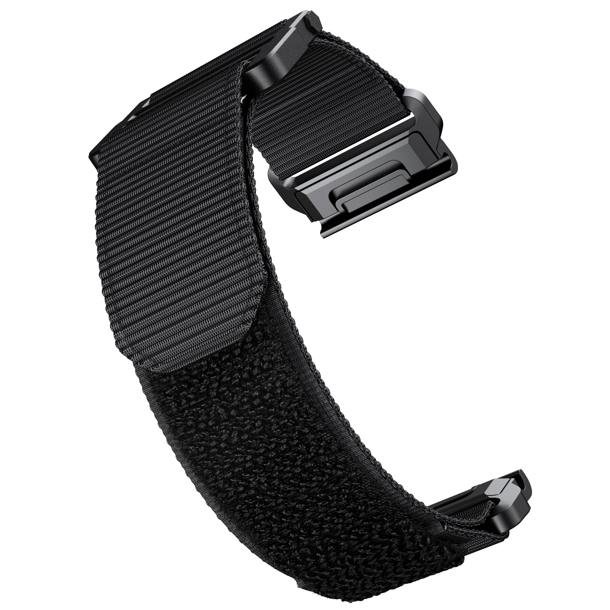26mm Sport Loop Strap for Garmin Fenix 7X/6X/5X, Breathable Nylon Adjustable Elastic Replacement Band - Black - UNIQBUY