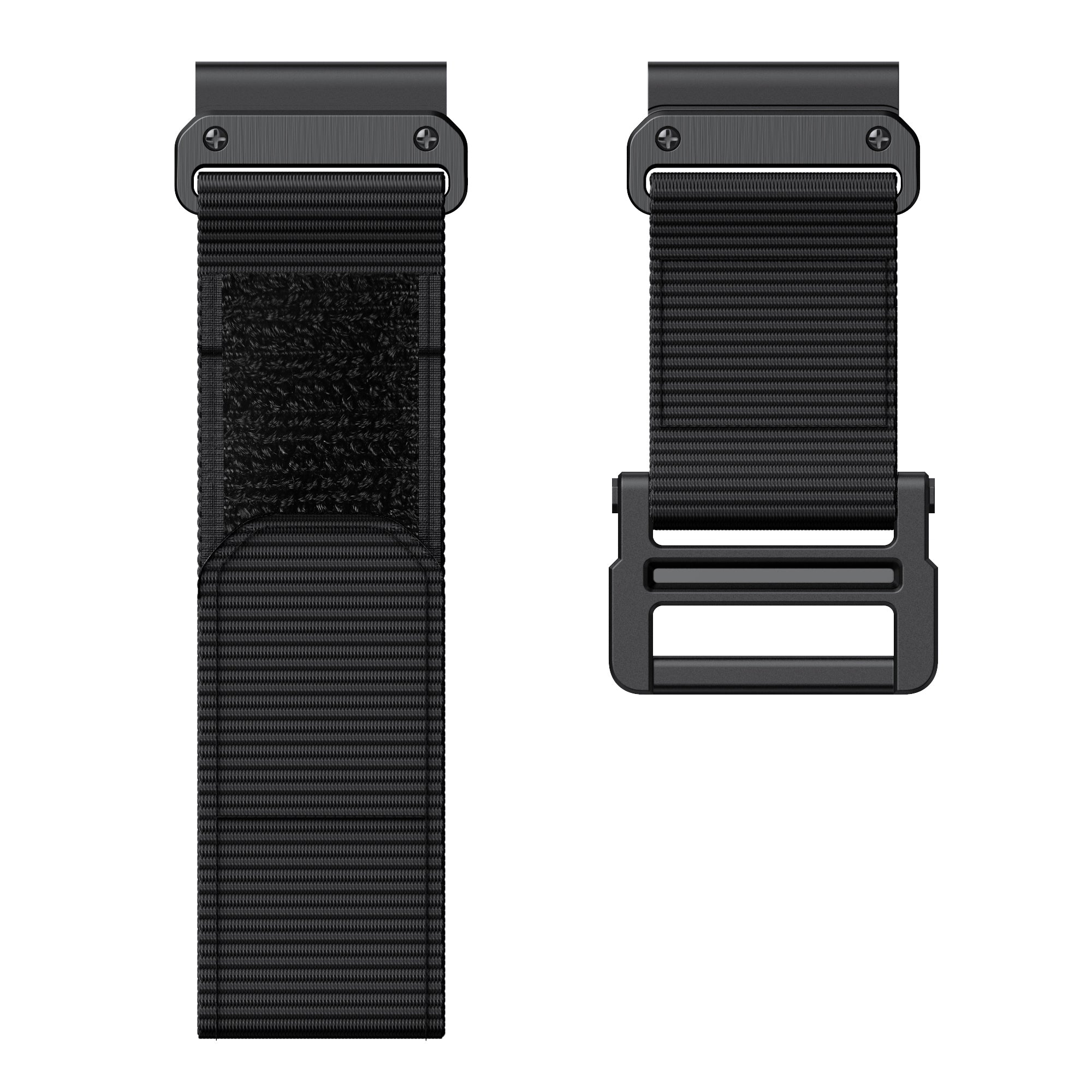 26mm Sport Loop Strap for Garmin Fenix 7X/6X/5X, Breathable Nylon Adjustable Elastic Replacement Band - Black - UNIQBUY